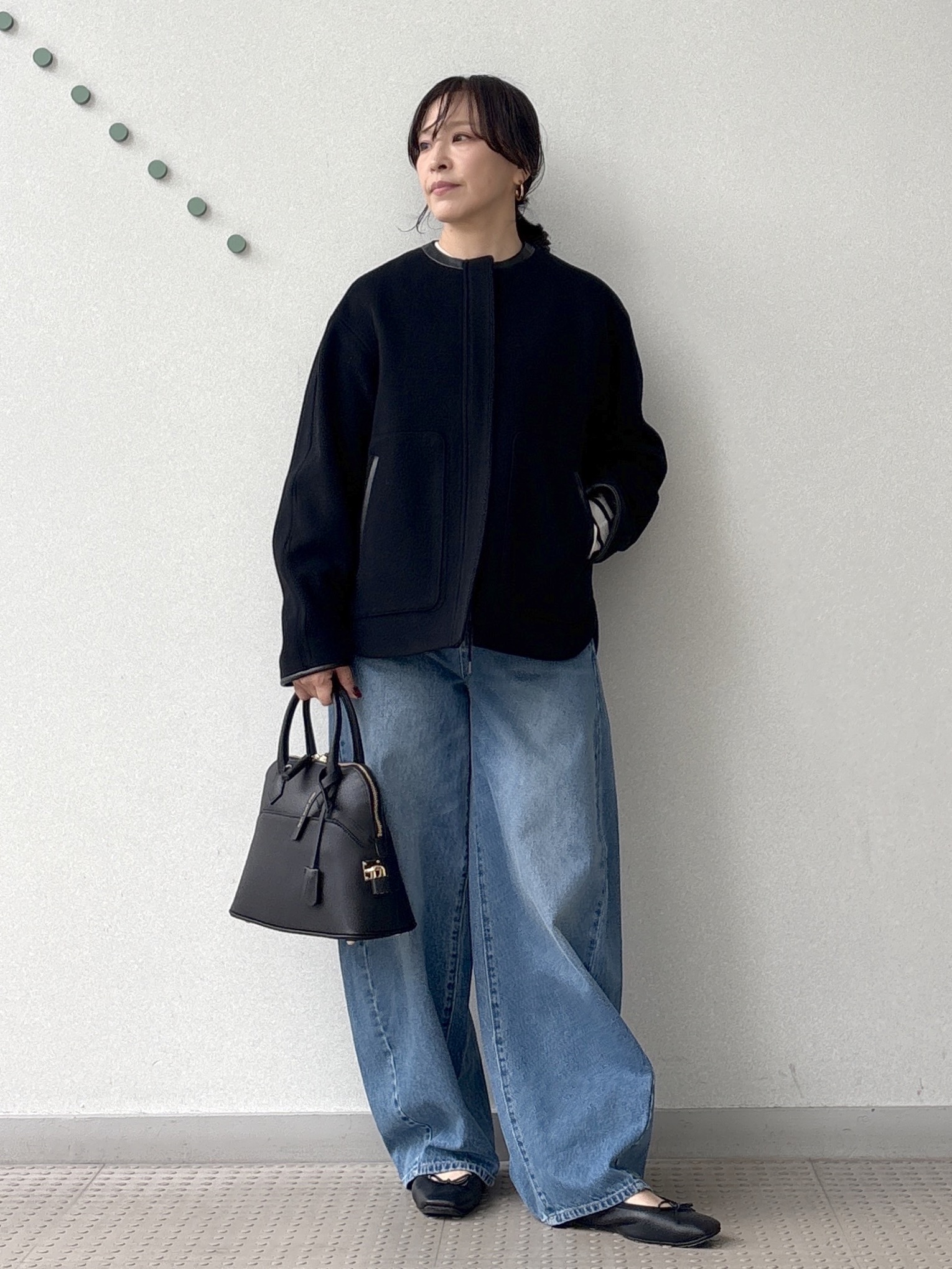 kawamuraさんの「DRESSTERIOR｜Super140's レザー調パイピングジャケット」を使ったコーディネート