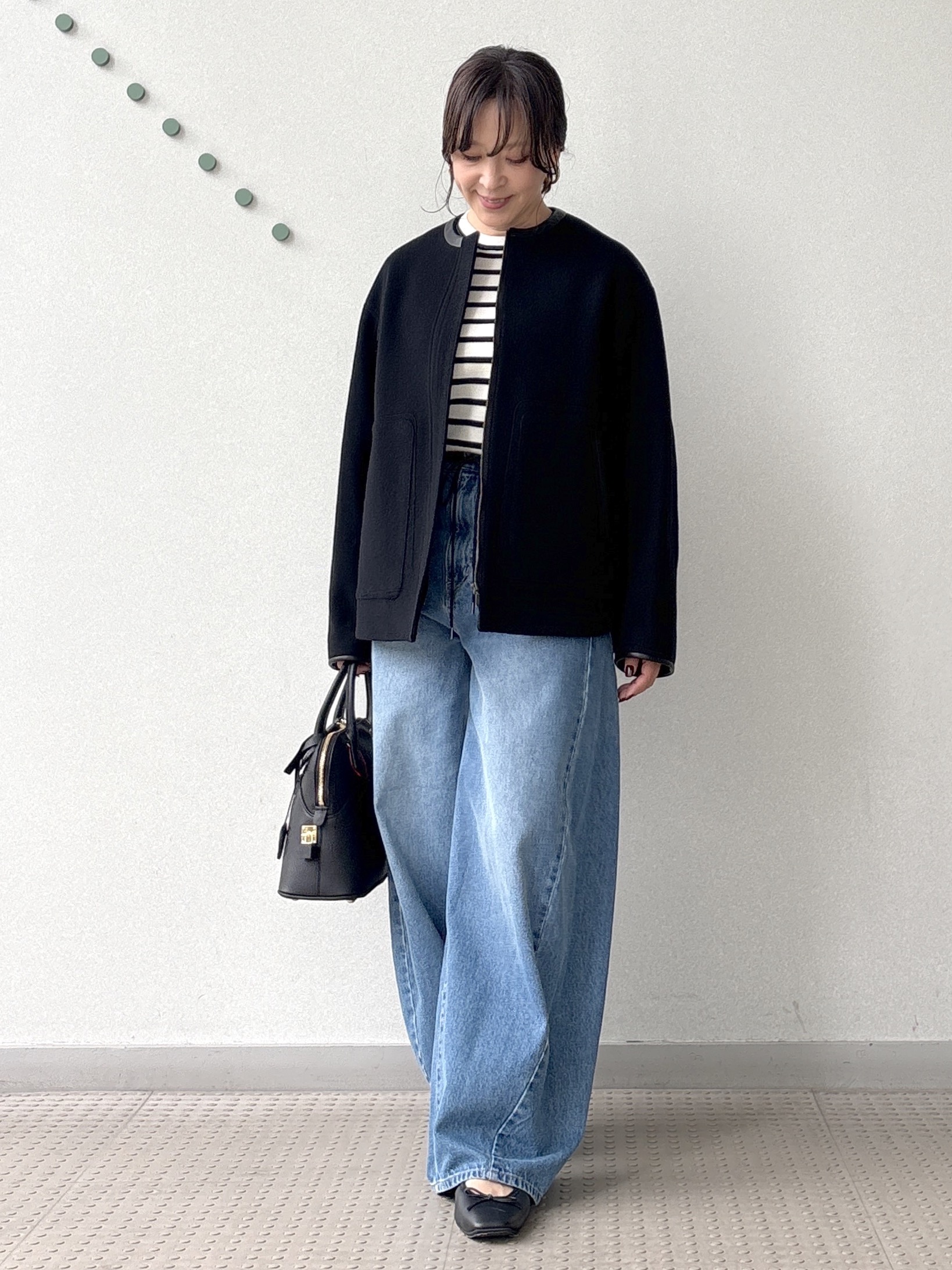 kawamuraさんの「DRESSTERIOR｜Super140's レザー調パイピングジャケット」を使ったコーディネート