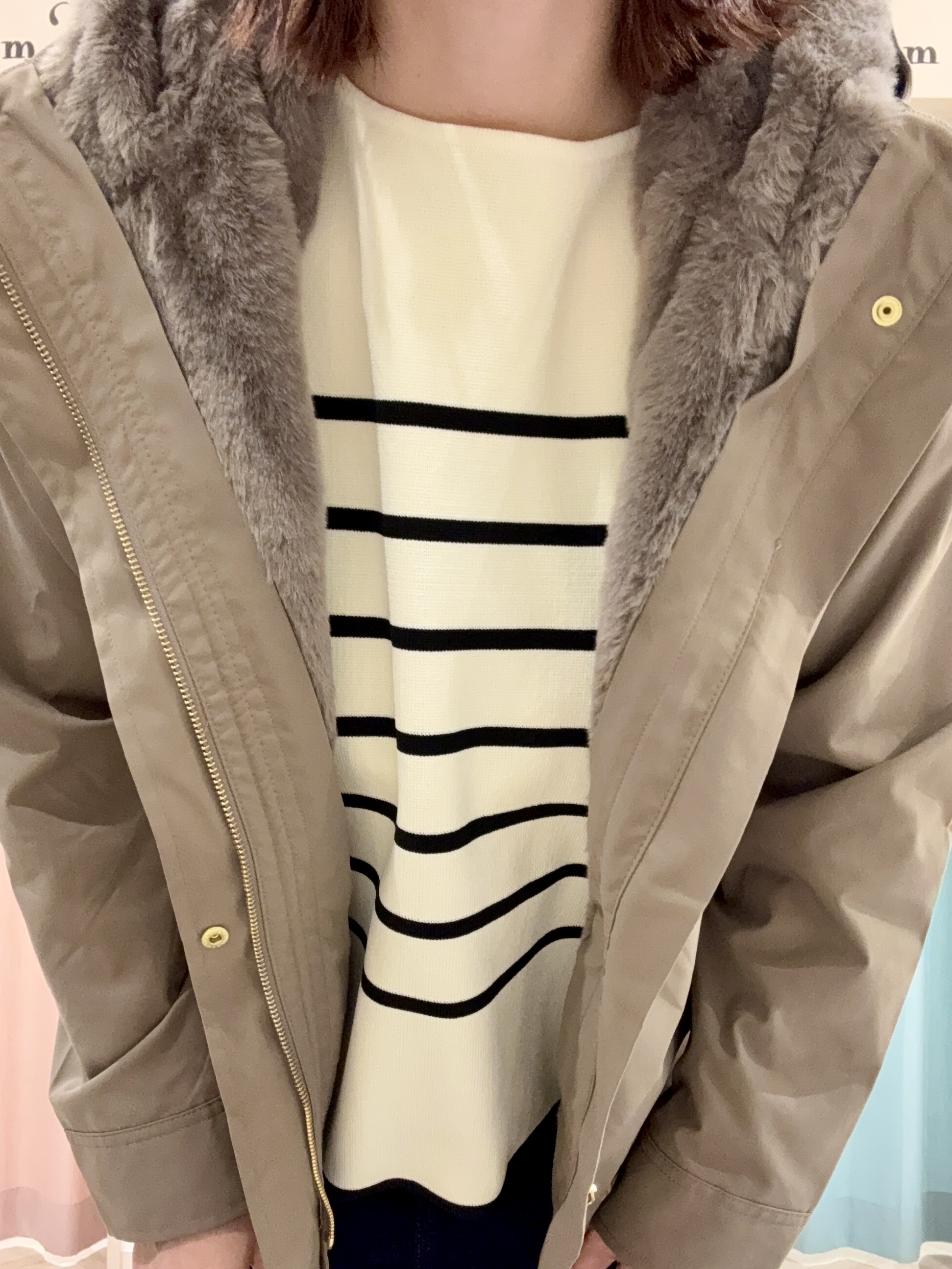 kさんの「SHOO･LA･RUE｜【洗濯機可/撥水/マルチWAY】ファーライナー付き 毎日欲張りマンパ」を使ったコーディネート