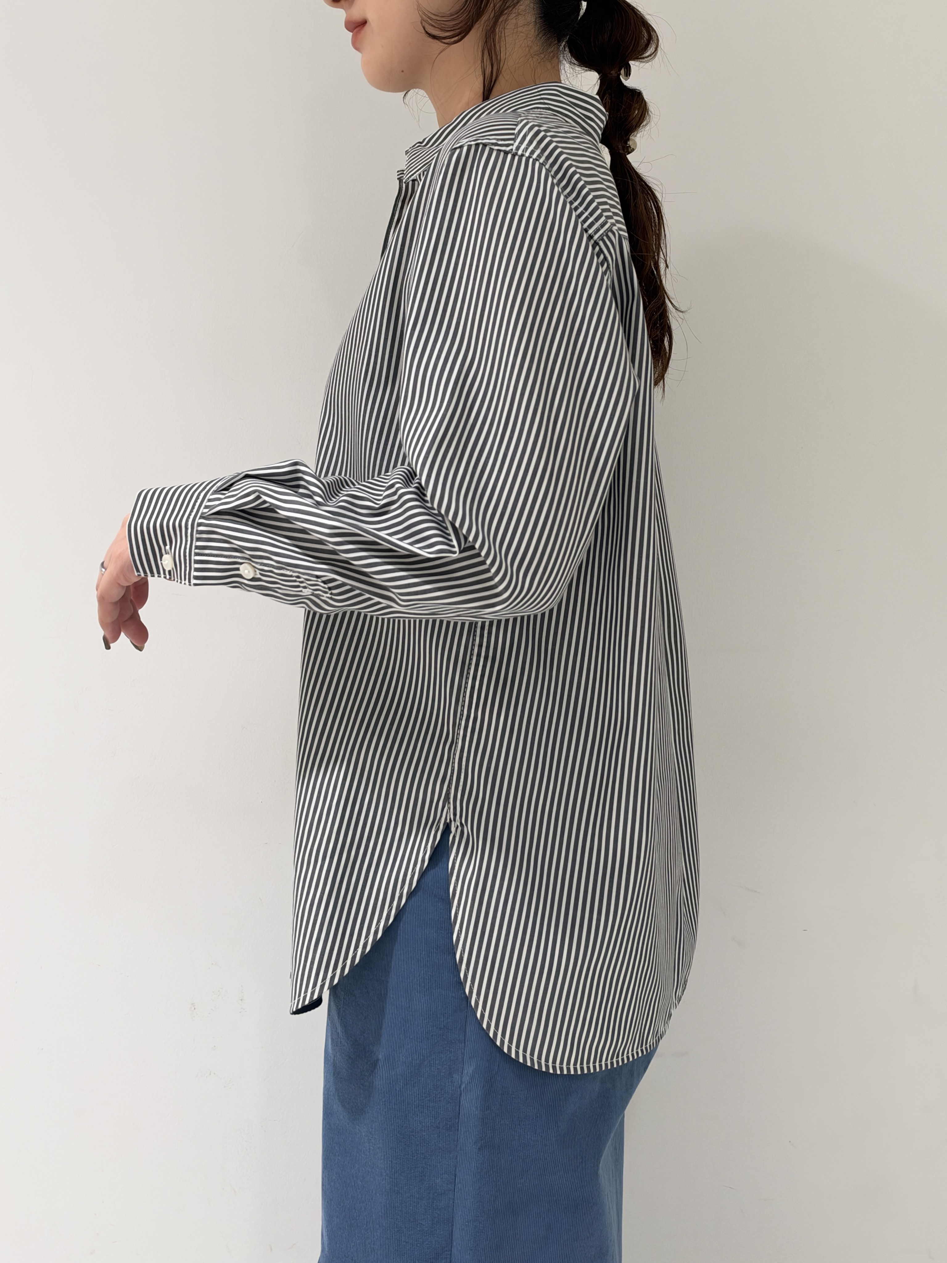 そんさんの「INDIVI｜【2WAY／ストライプ柄】ベーシックシャツ」を使ったコーディネート