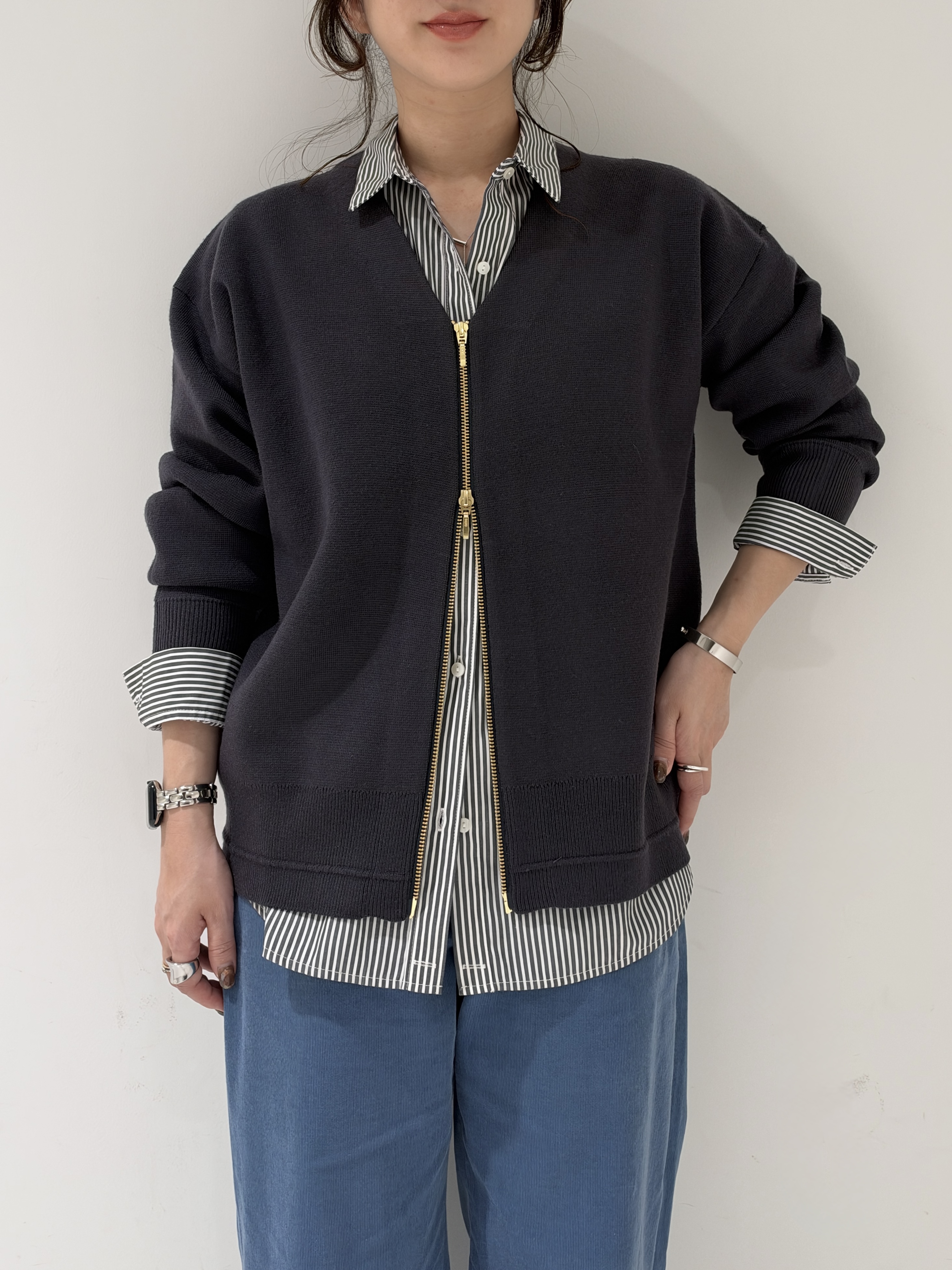 そんさんの「INDIVI｜【ミラノリブ編み】ジップニットブルゾン」を使ったコーディネート