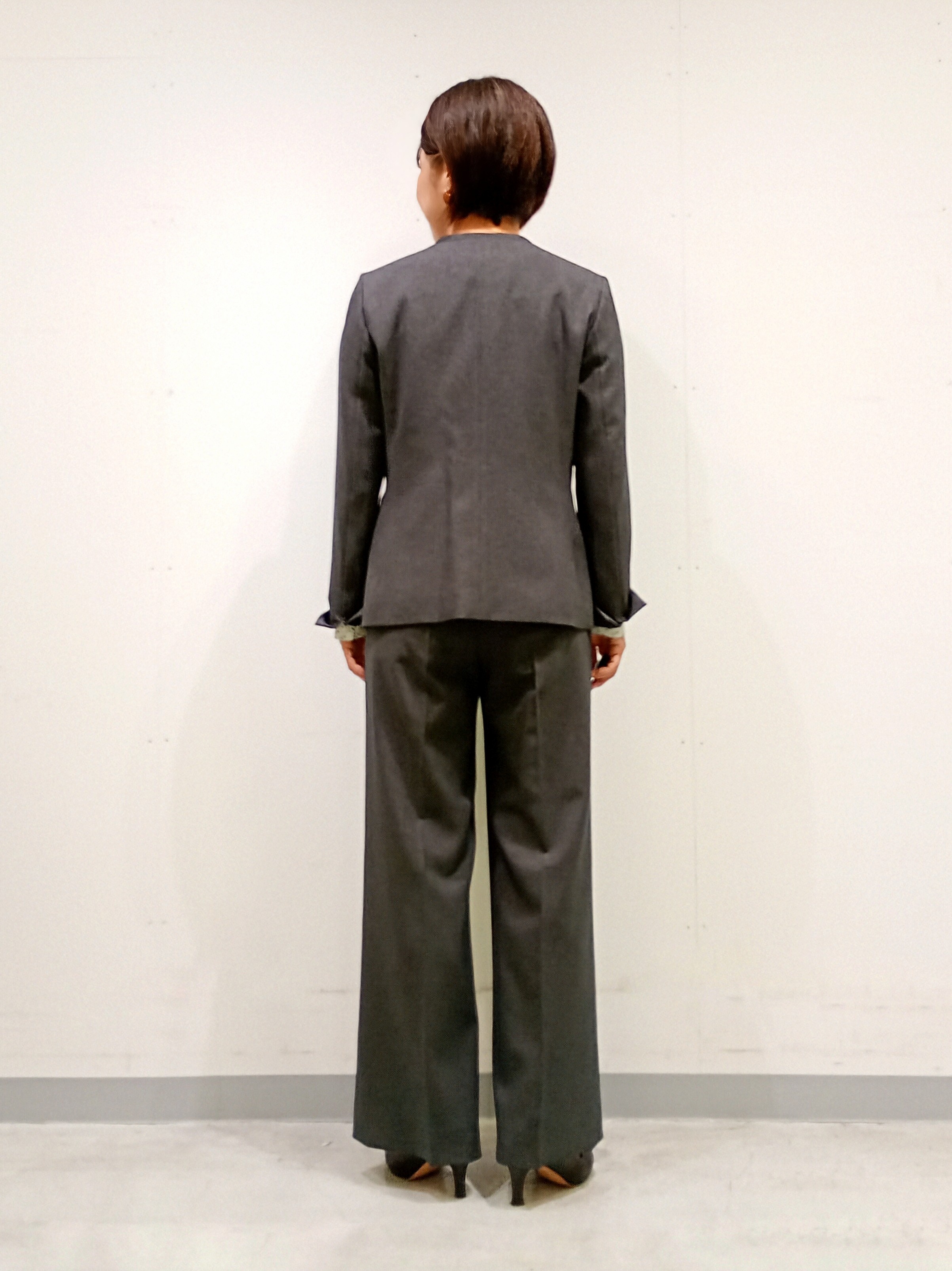 Kさんの「INDIVI｜【洗える／通勤／スーツ】メランジストレッチ ノーカラージャケット」を使ったコーディネート