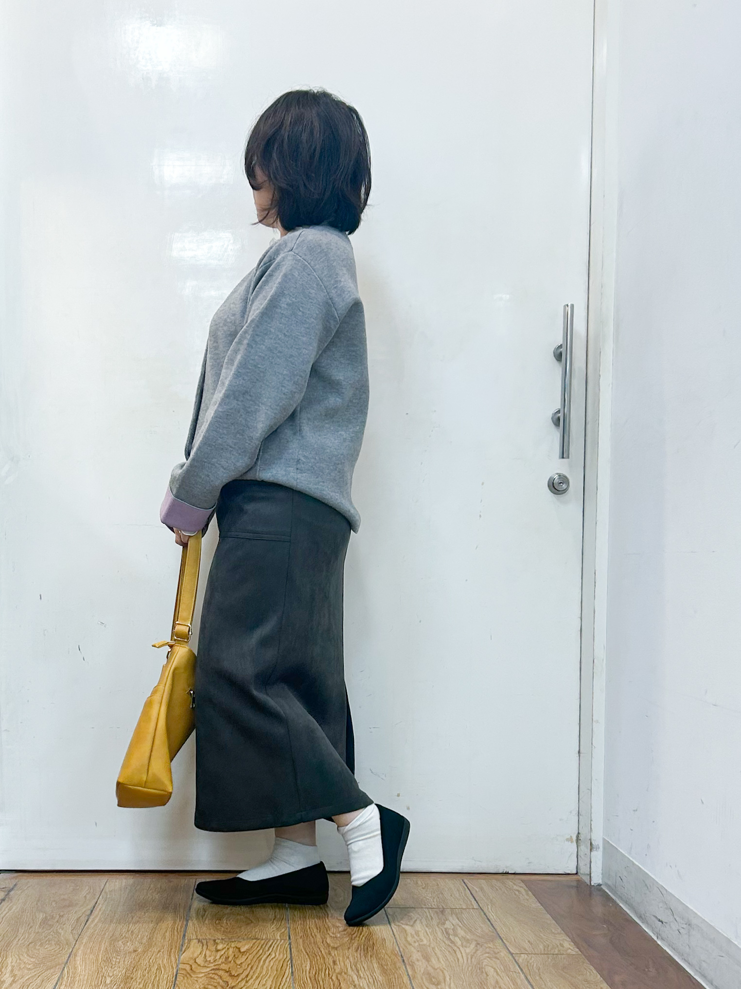 haruさんの「SHOO･LA･RUE｜【S-LL/洗濯機可/静電気防止】もちもち配色ダブルフェイスカーディガン」を使ったコーディネート