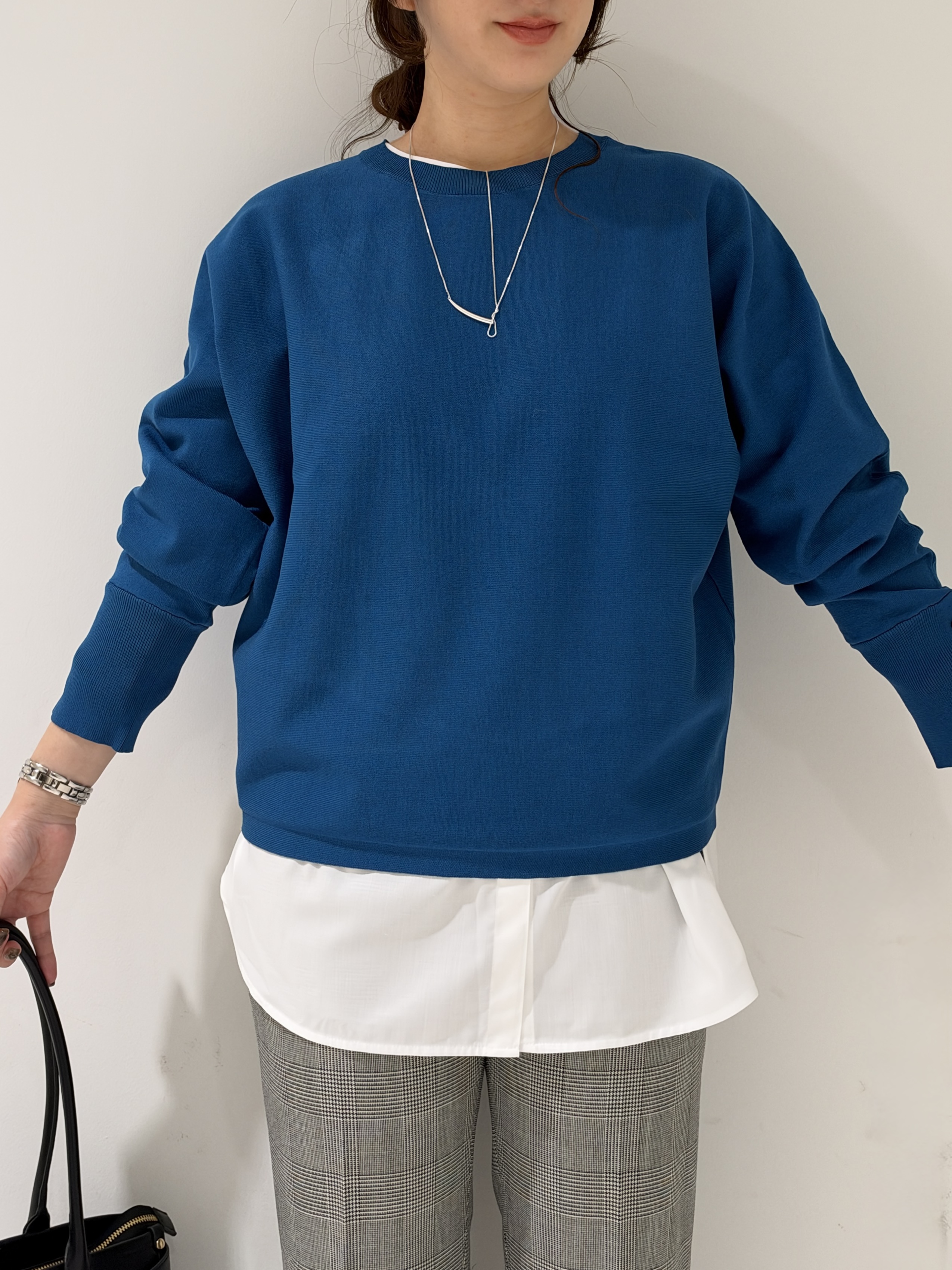 そんさんの「INDIVI｜【選べる6色／ストレッチ◎】きれいめドルマンスリーブニット」を使ったコーディネート