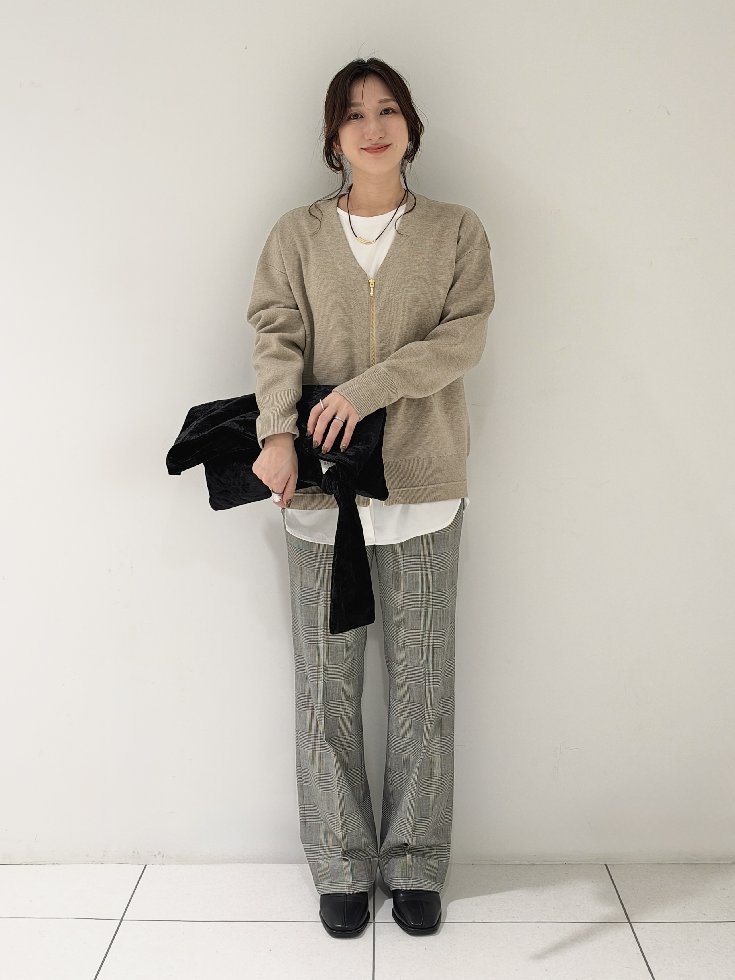 そんさんの「INDIVI｜【ミラノリブ編み】ジップニットブルゾン」を使ったコーディネート