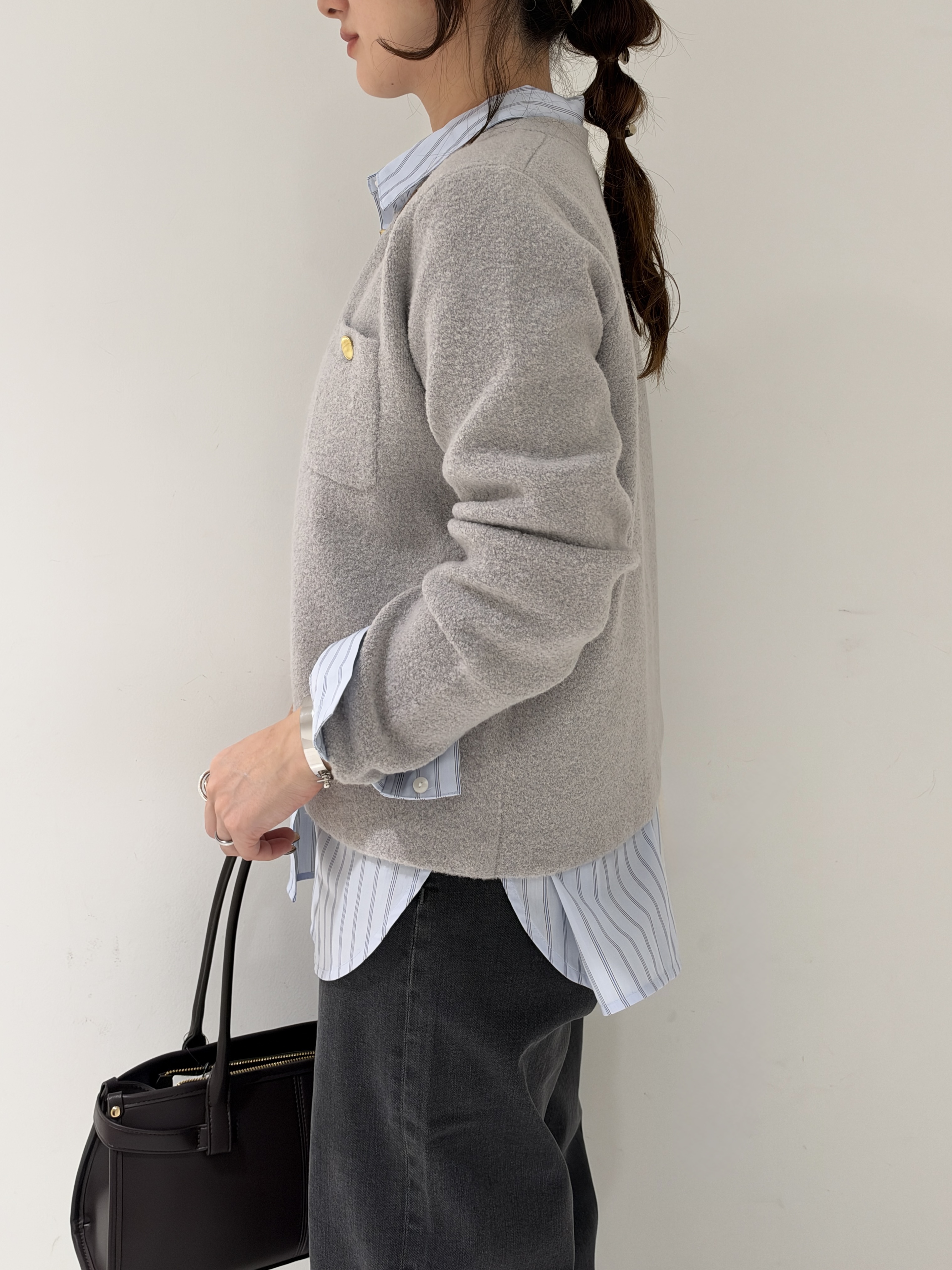 そんさんの「INDIVI｜【軽やか】ブークレニットジャケット」を使ったコーディネート