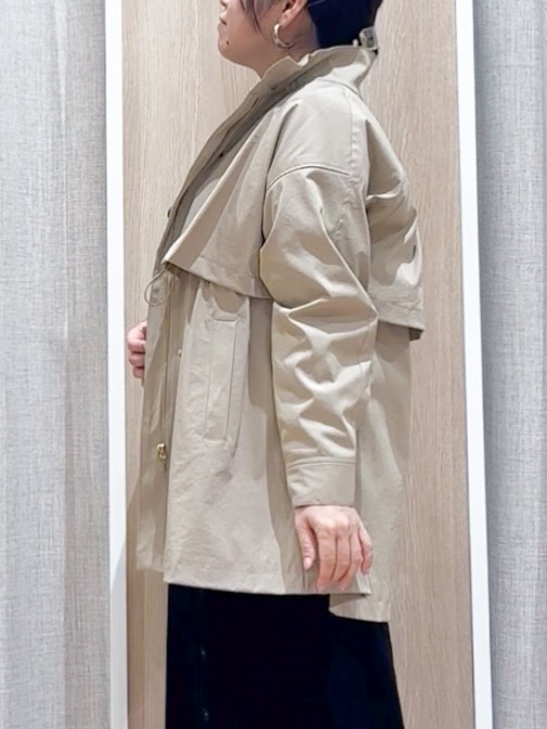 naoさんの「grove｜【撥水／シルエット2WAY】ゆったり着られて体型カバー◎ スタンドネック テントラインコート」を使ったコーディネート