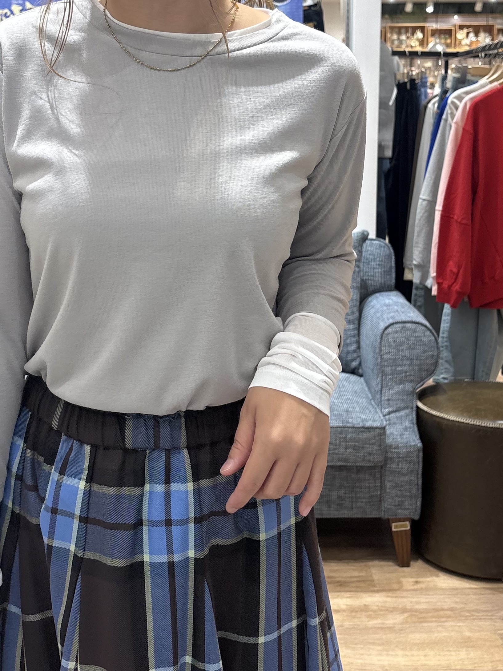 yuinaさんの「Dessin｜【調温機能】シアーリブプルオーバー」を使ったコーディネート