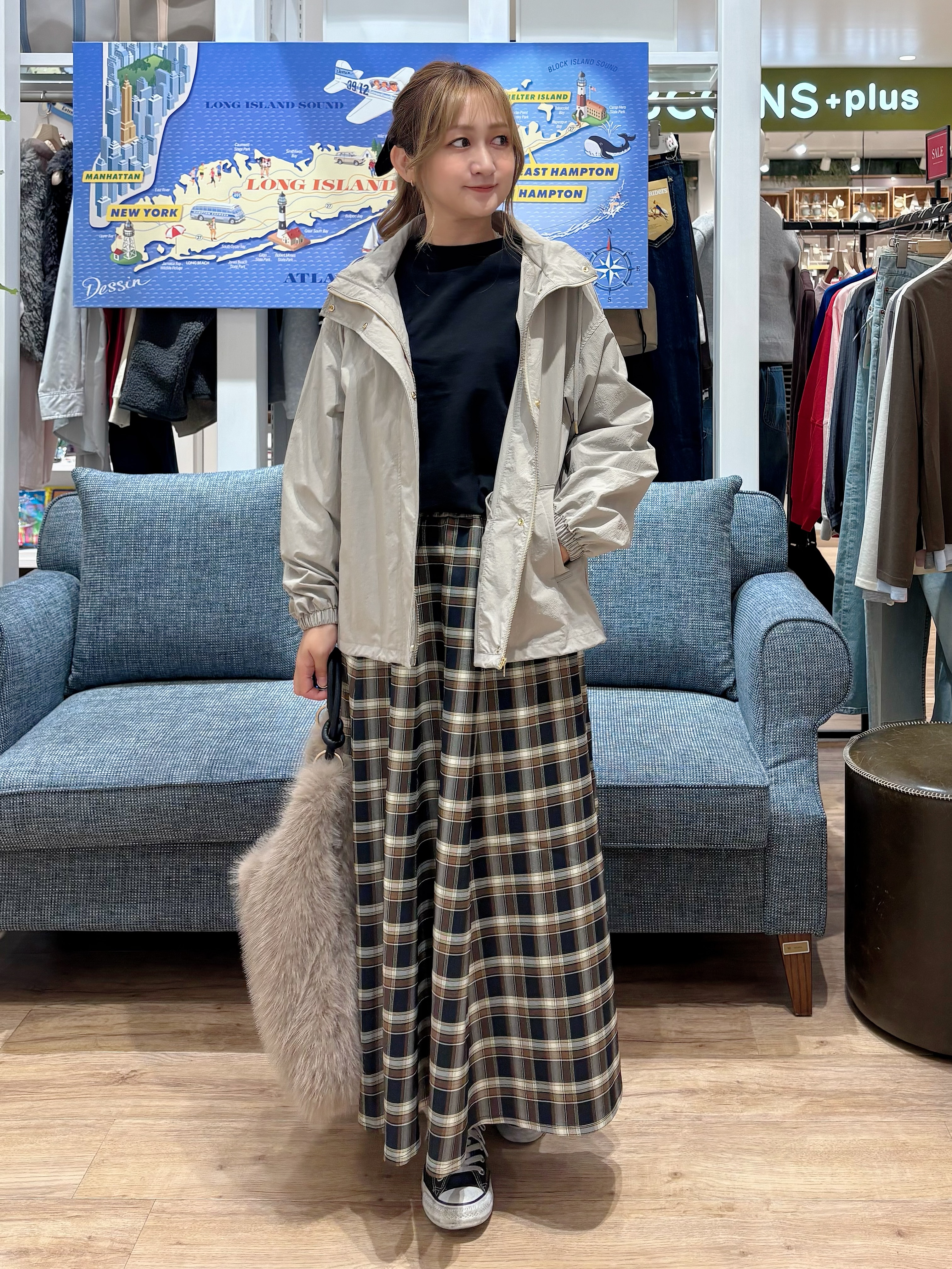 yuinaさんの「Dessin｜【洗える/7色展開/XS-L】バックヘンリーミニ裏毛 長袖」を使ったコーディネート