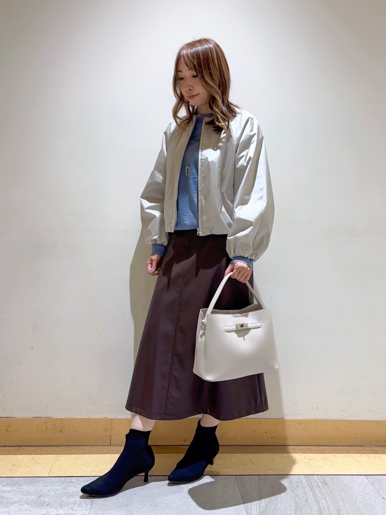 sattoさんの「UNTITLED｜【軽アウター/中綿/秋冬コート】ショートブルゾン」を使ったコーディネート