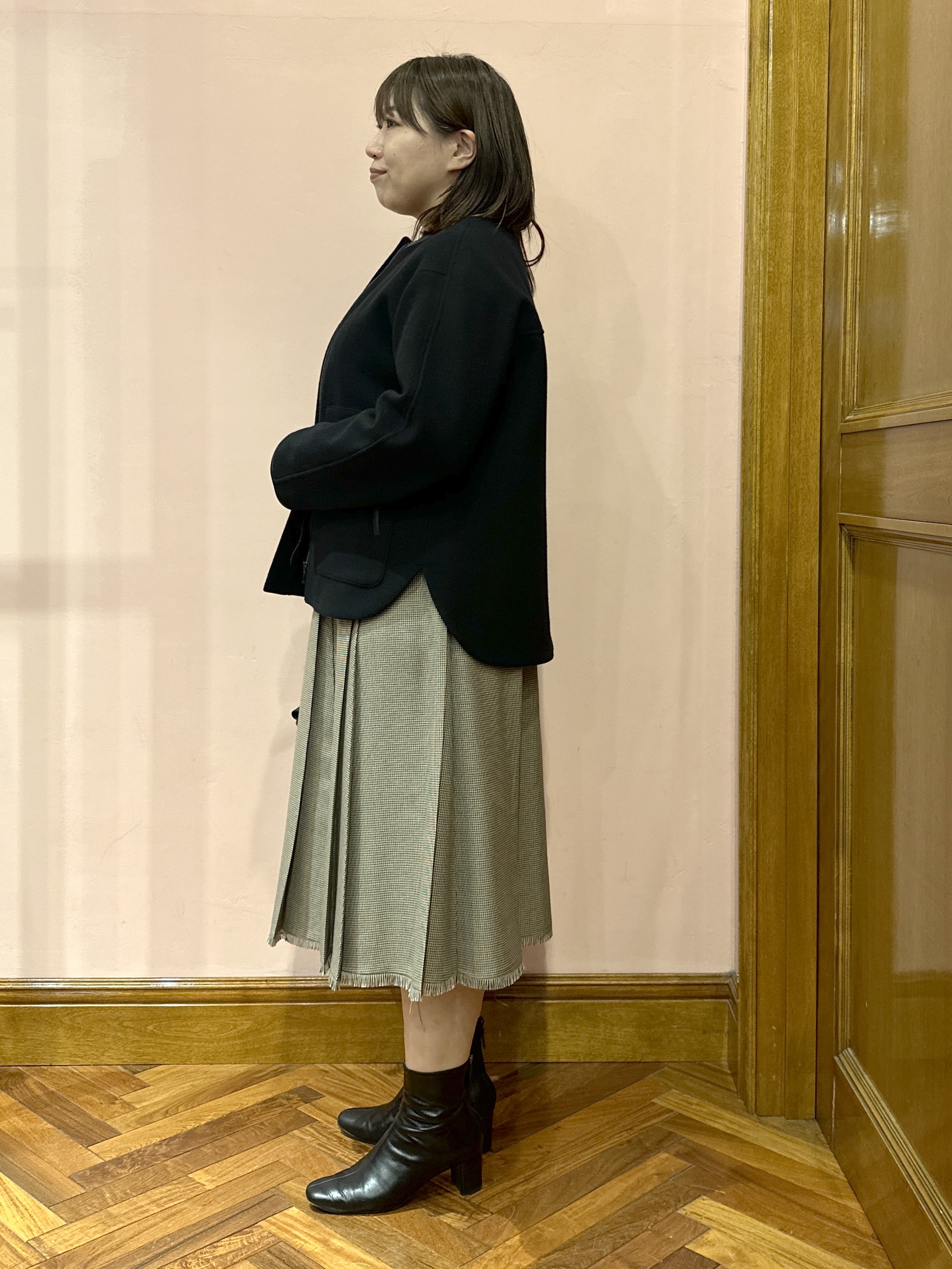 komatsuさんの「DRESSTERIOR｜Super140's レザー調パイピングジャケット」を使ったコーディネート