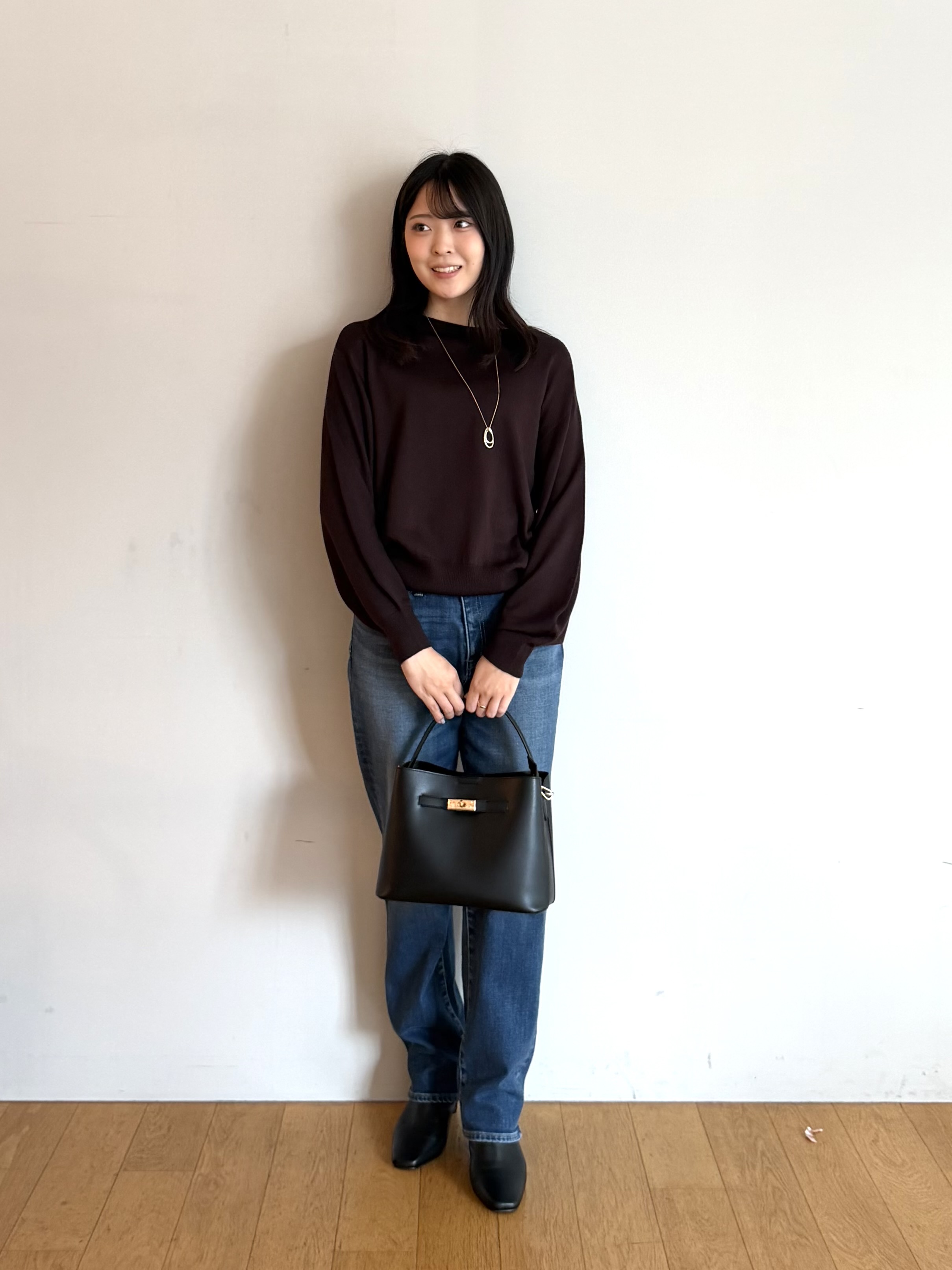 ririkaさんの「UNTITLED｜【店頭人気！/8色展開】ボリュームスリーブニットプルオーバー」を使ったコーディネート