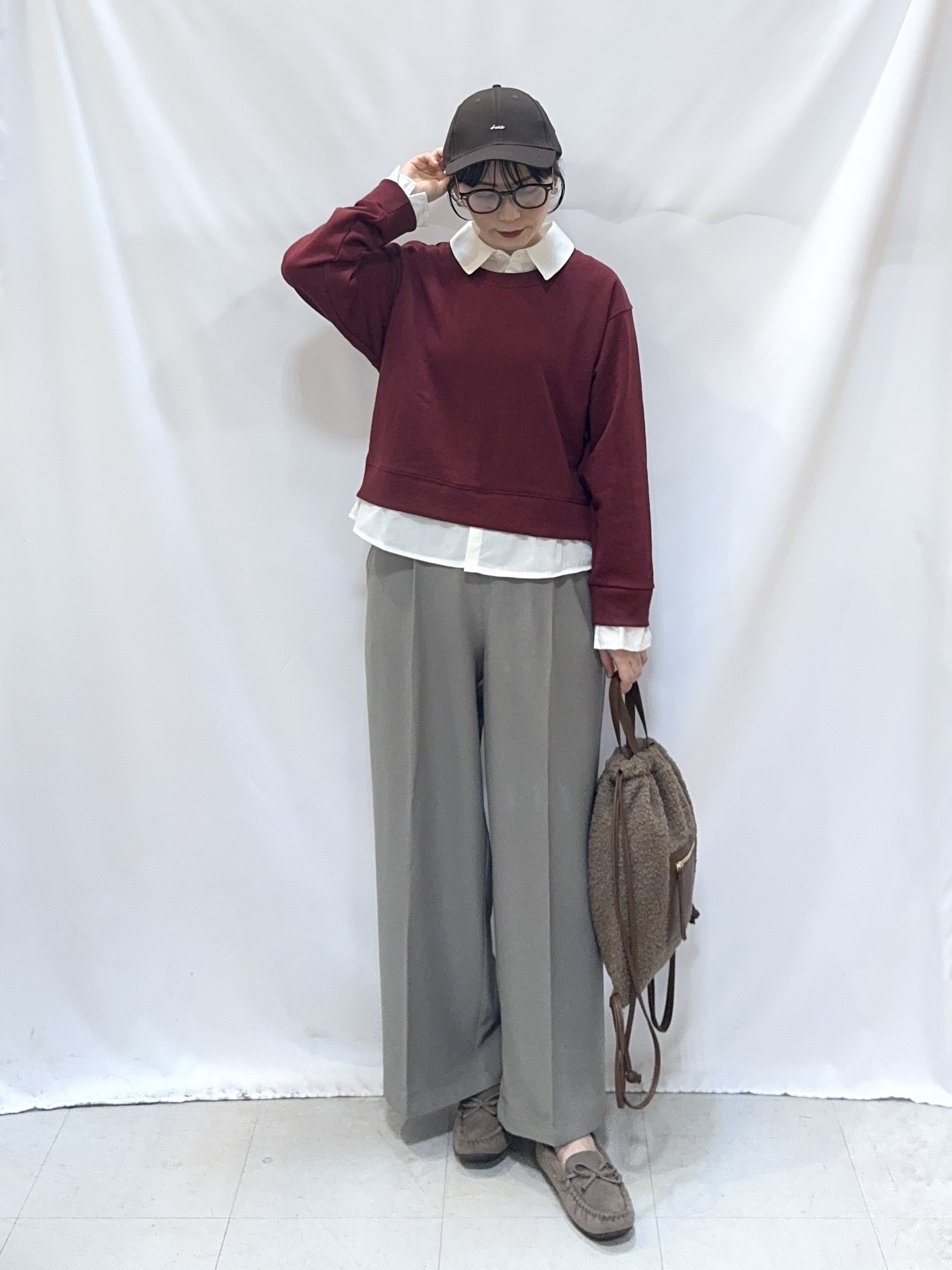 𝐇𝐢𝐫𝐨𝐦𝐢さんの「SHOO･LA･RUE｜【S-LL/洗濯機可】一枚でレイヤード感が完成する シャツドッキング裏毛トップス」を使ったコーディネート