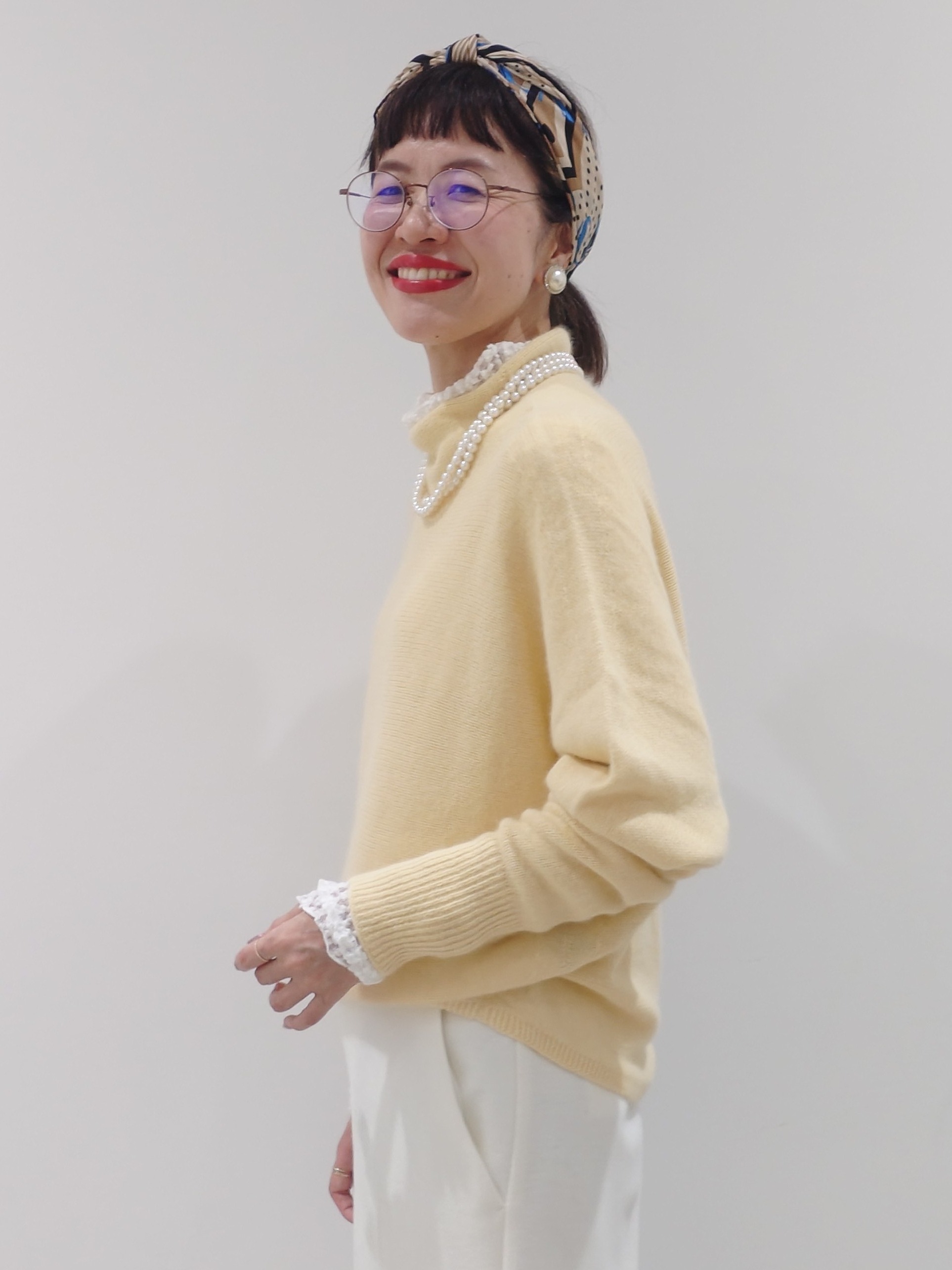 MUTSUKOさんの「UNTITLED｜【重ね着レイヤード】レースハイネックトップス」を使ったコーディネート