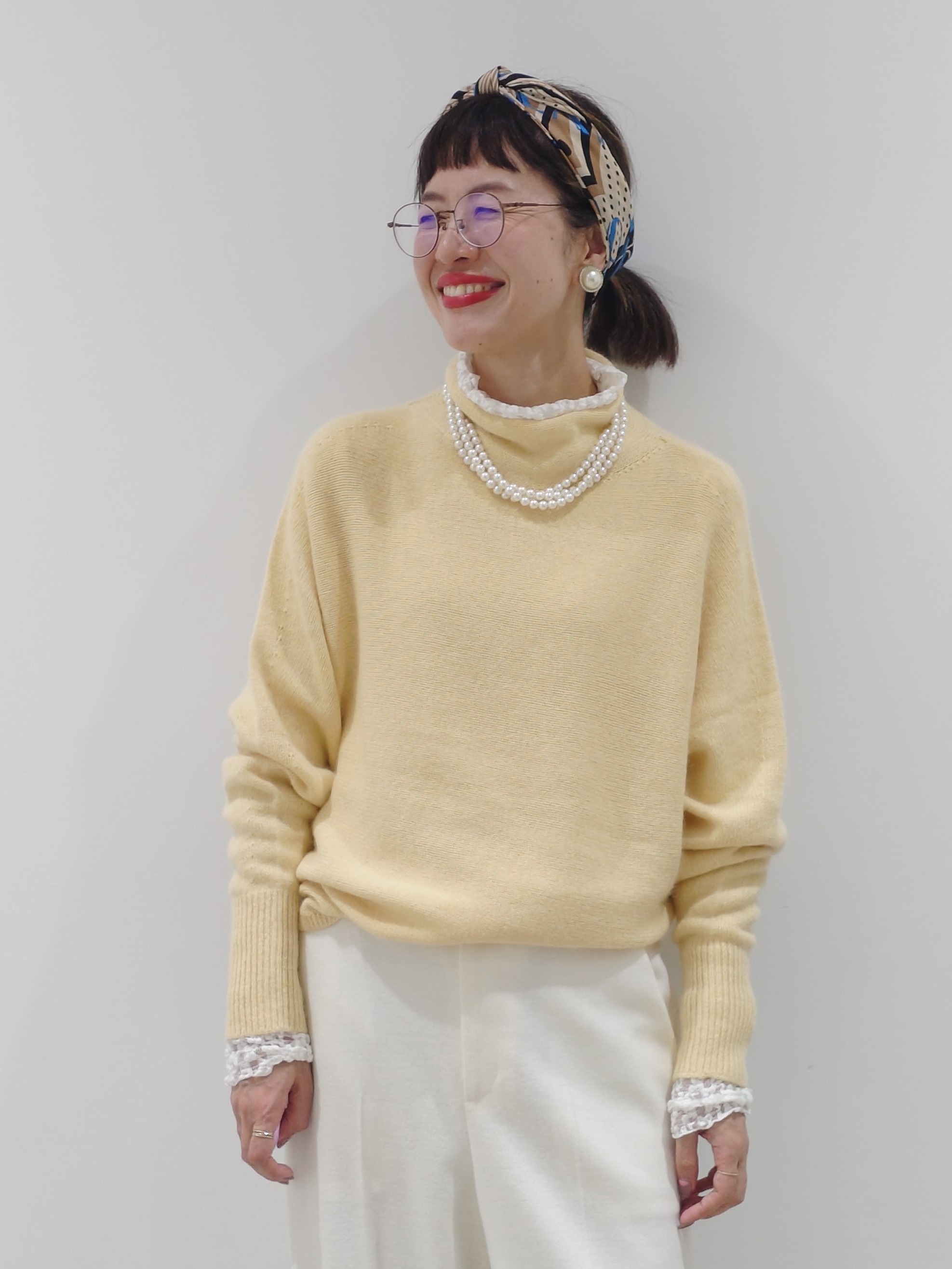 MUTSUKOさんの「UNTITLED｜【重ね着レイヤード】レースハイネックトップス」を使ったコーディネート