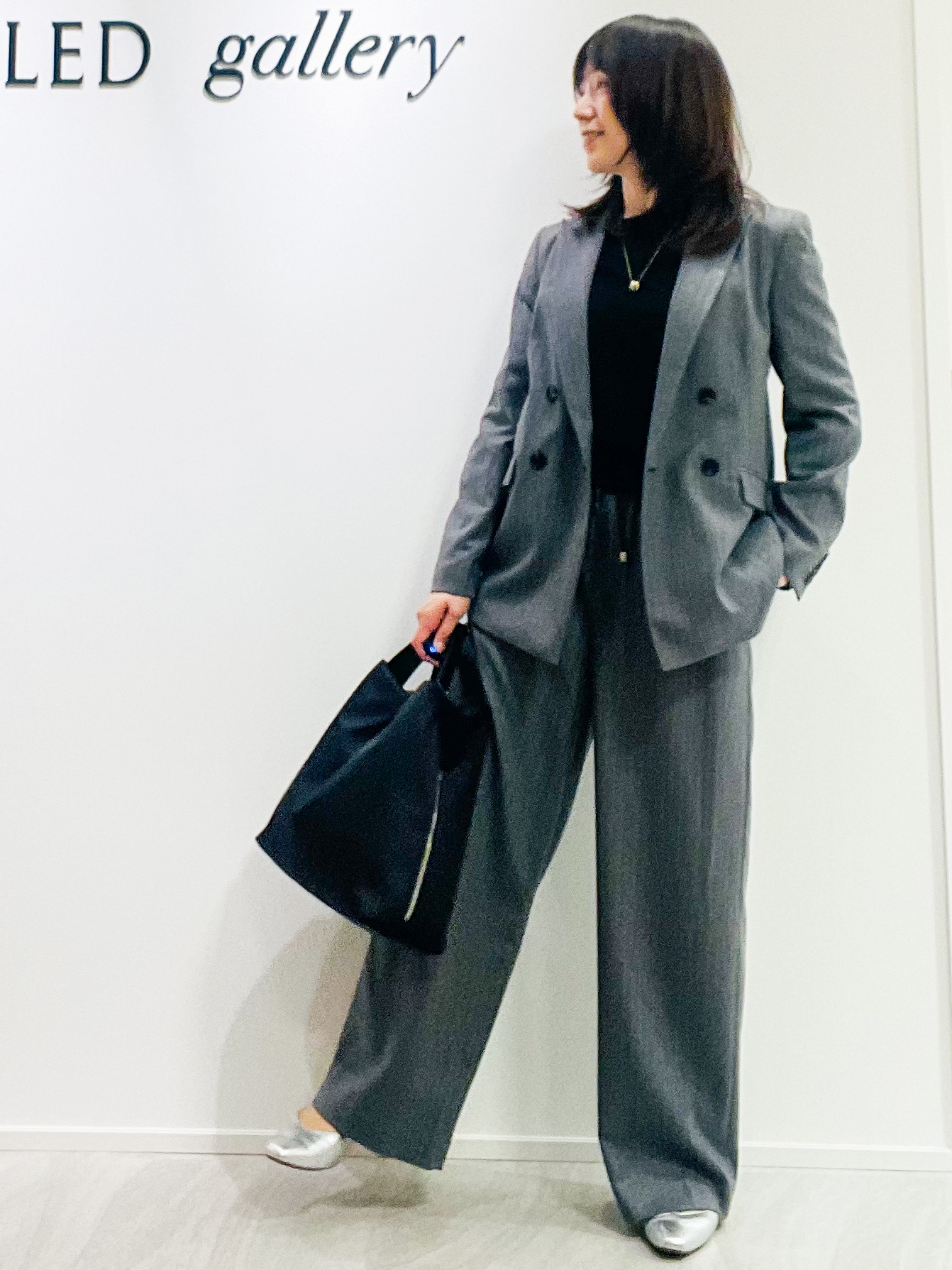 めいさんの「UNTITLED｜【セットアップ可/秋羽織り】ウールダブルジャケット」を使ったコーディネート