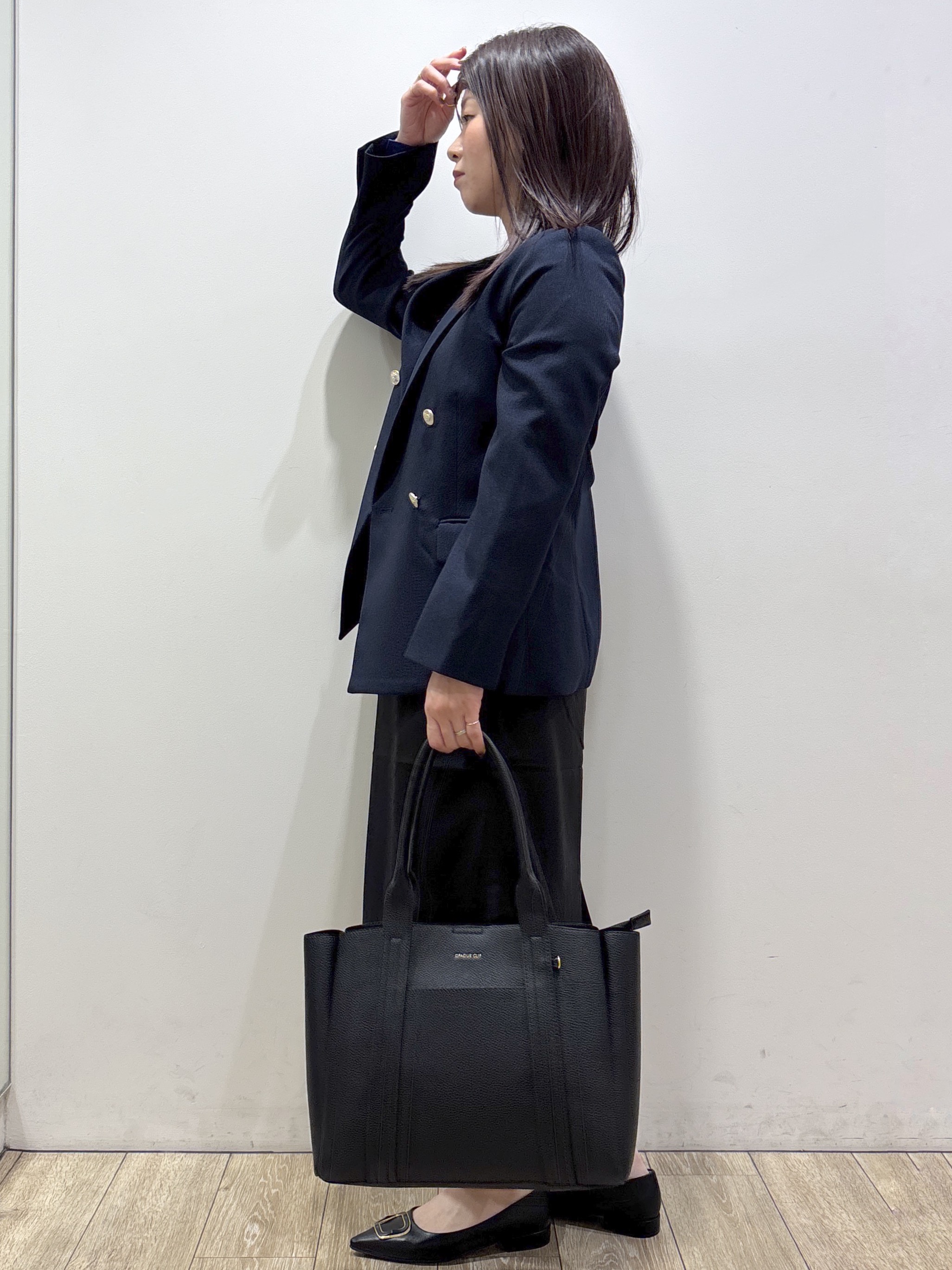 mameさんの「index｜【セットアップ可】ストレッチツイルダブルブレストテーラードジャケット《洗濯機OK／防シワ》」を使ったコーディネート