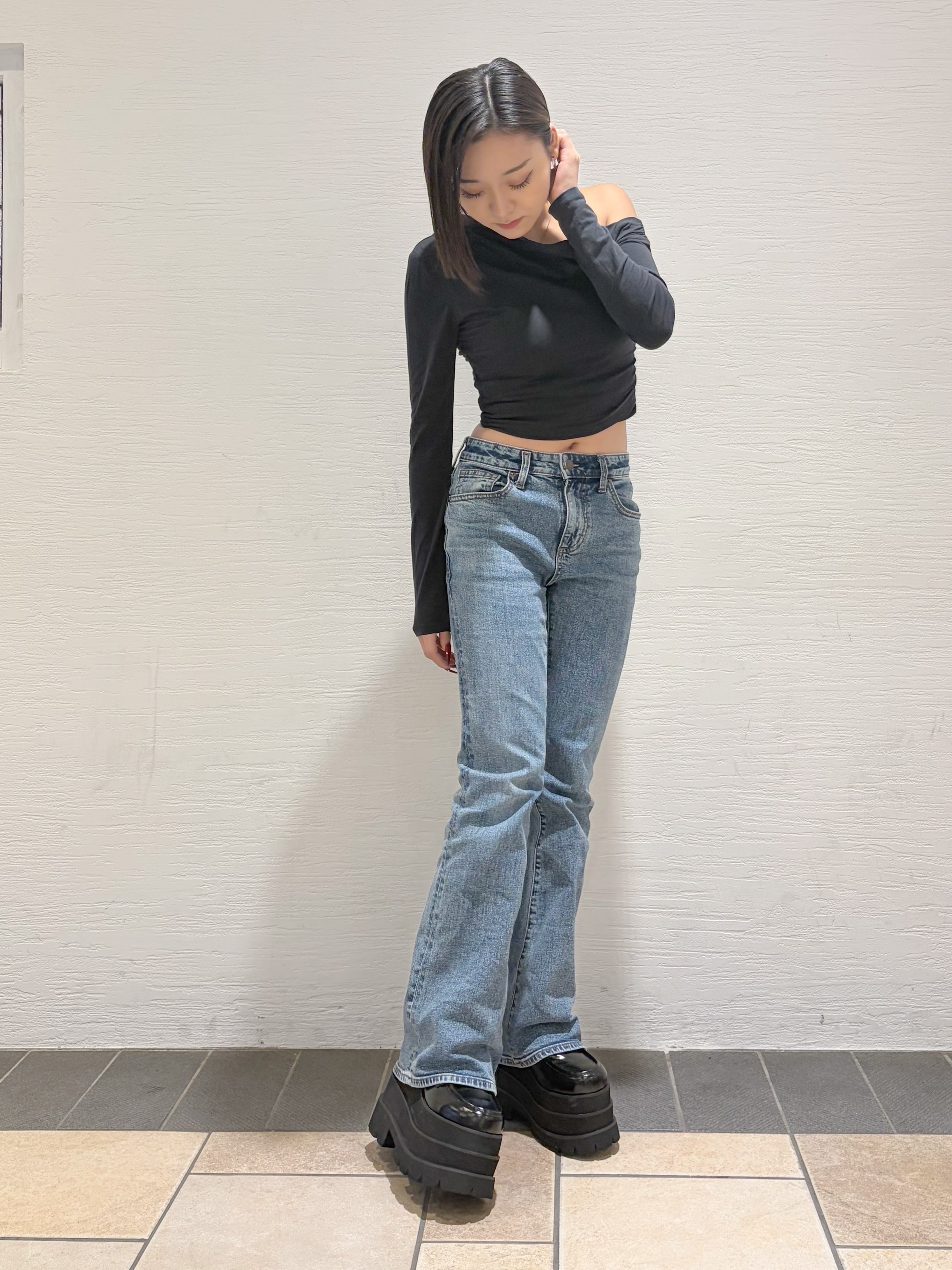 Maoさんの「ESPERANZA｜厚底トリプルソールペニーローファー」を使ったコーディネート