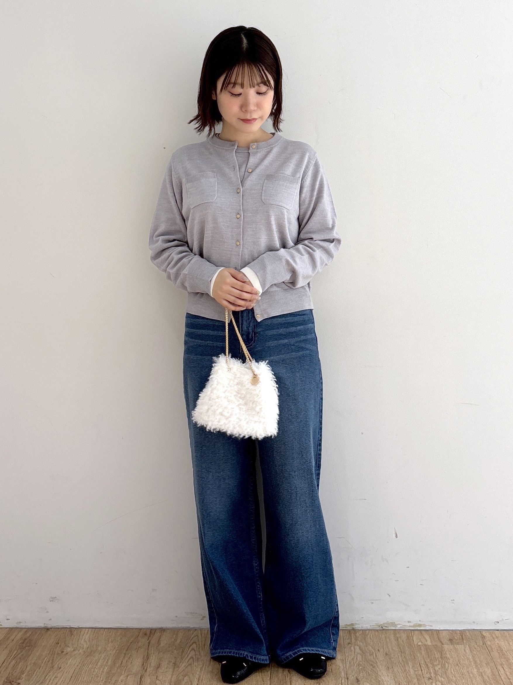 mireiさんの「OPAQUE.CLIP｜『THE』名品ニットカーディガン【洗濯機OK】」を使ったコーディネート