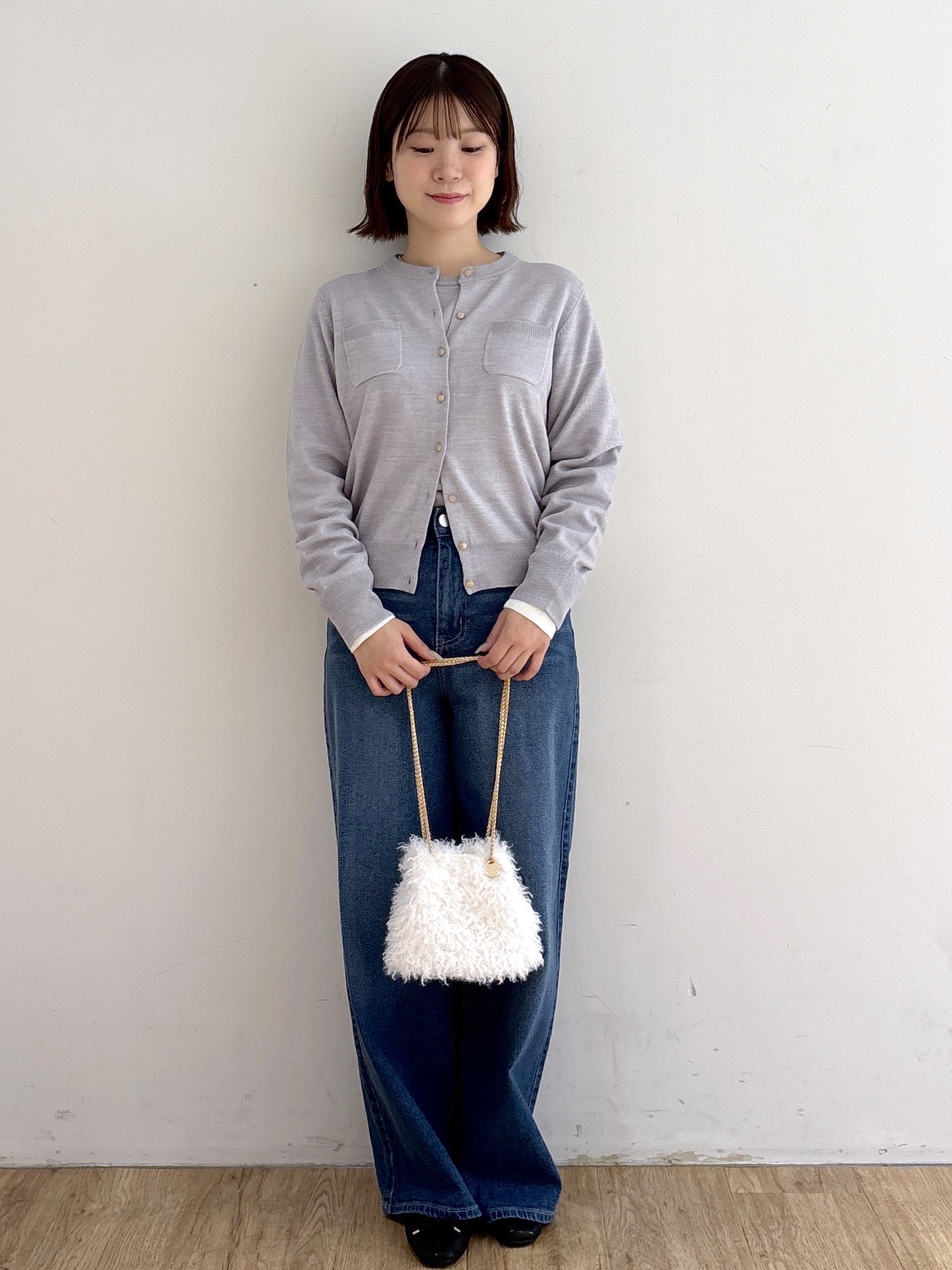 mireiさんの「OPAQUE.CLIP｜『THE』名品ニットカーディガン【洗濯機OK】」を使ったコーディネート