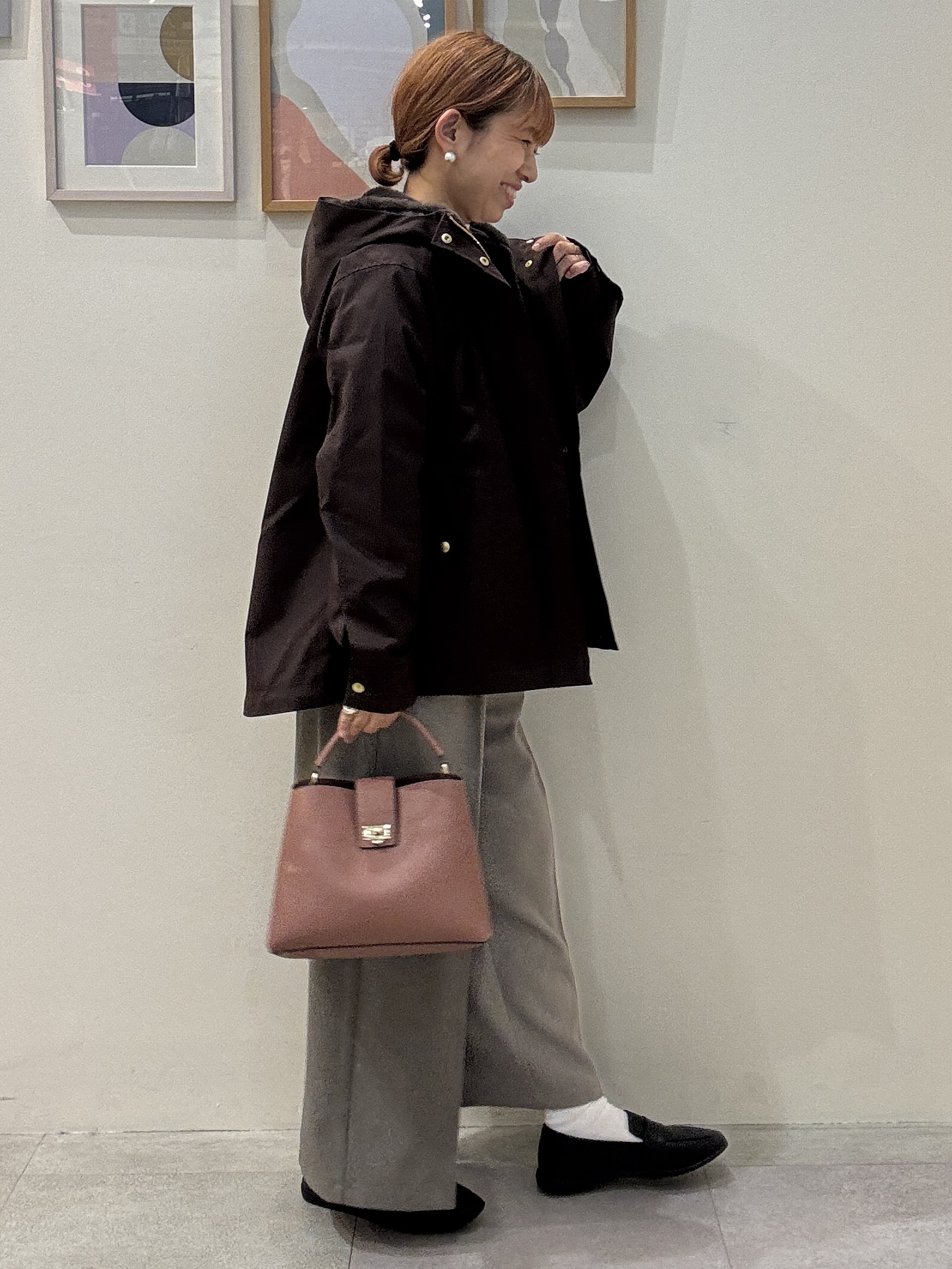 たけぴさんの「SHOO･LA･RUE｜【絶妙なゆるピタ/S-LL/洗濯機可】ちくちくしにくいリブハイネック やわらかニット」を使ったコーディネート