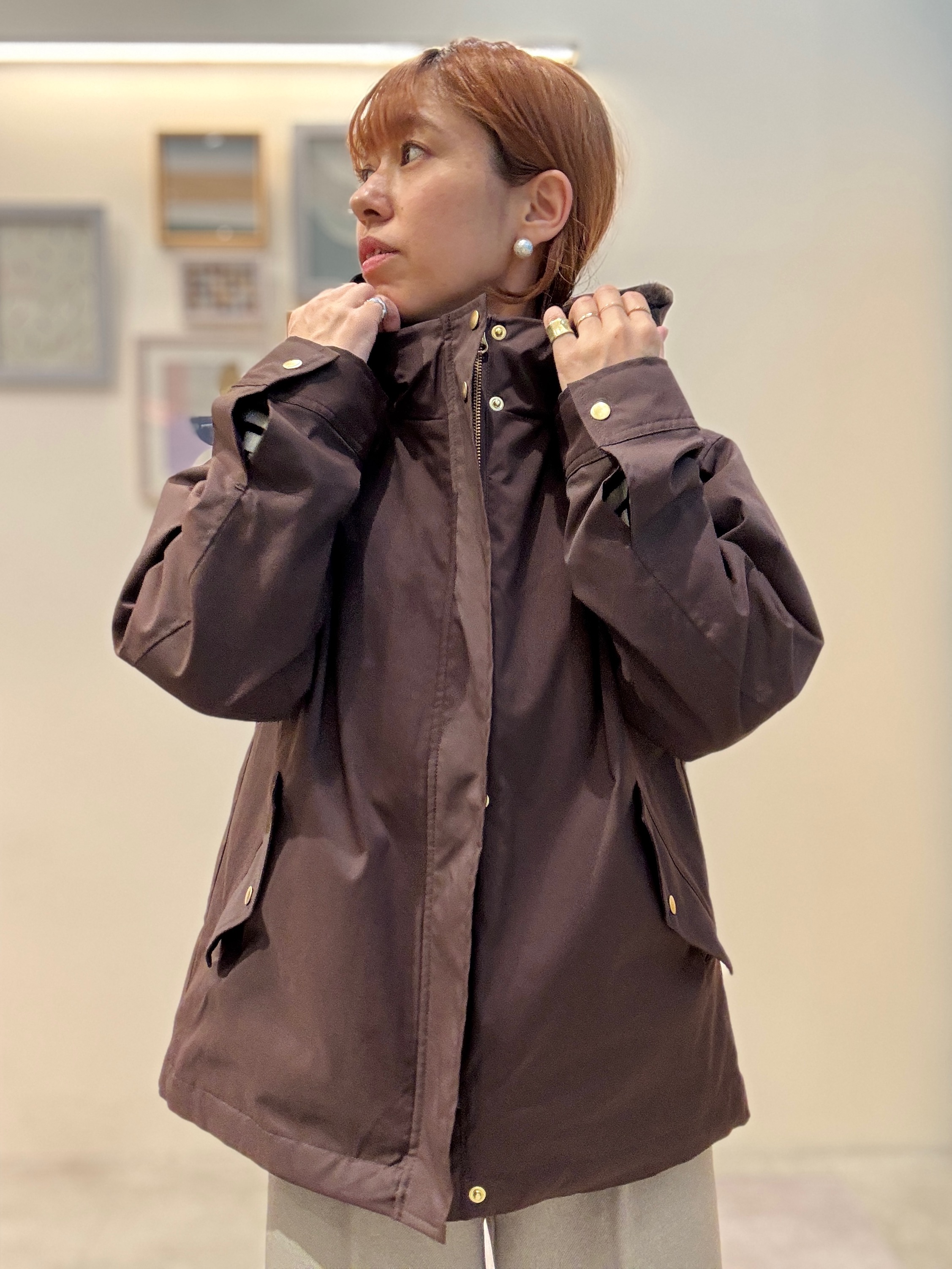 たけぴさんの「SHOO･LA･RUE｜【絶妙なゆるピタ/S-LL/洗濯機可】ちくちくしにくいリブハイネック やわらかニット」を使ったコーディネート