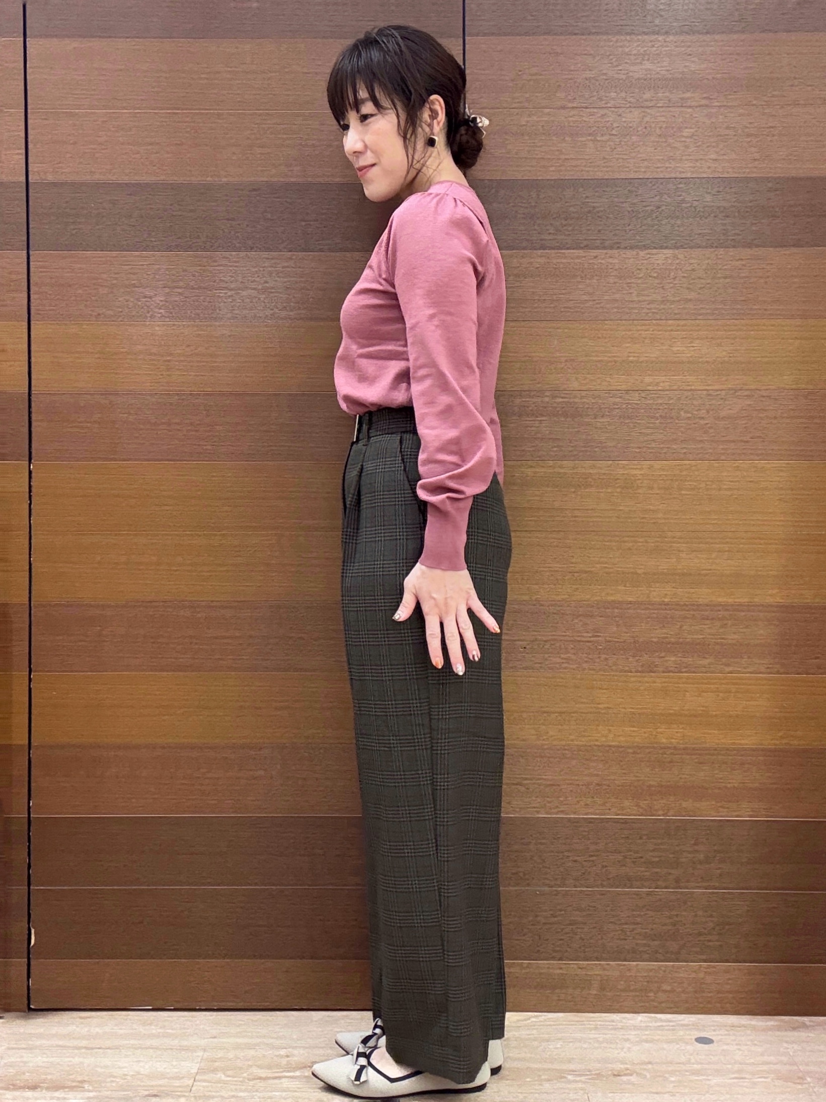 maichiさんの「OPAQUE.CLIP｜ビジューパーツ付きハートネックニット【洗濯機OK／抗ピリング】」を使ったコーディネート