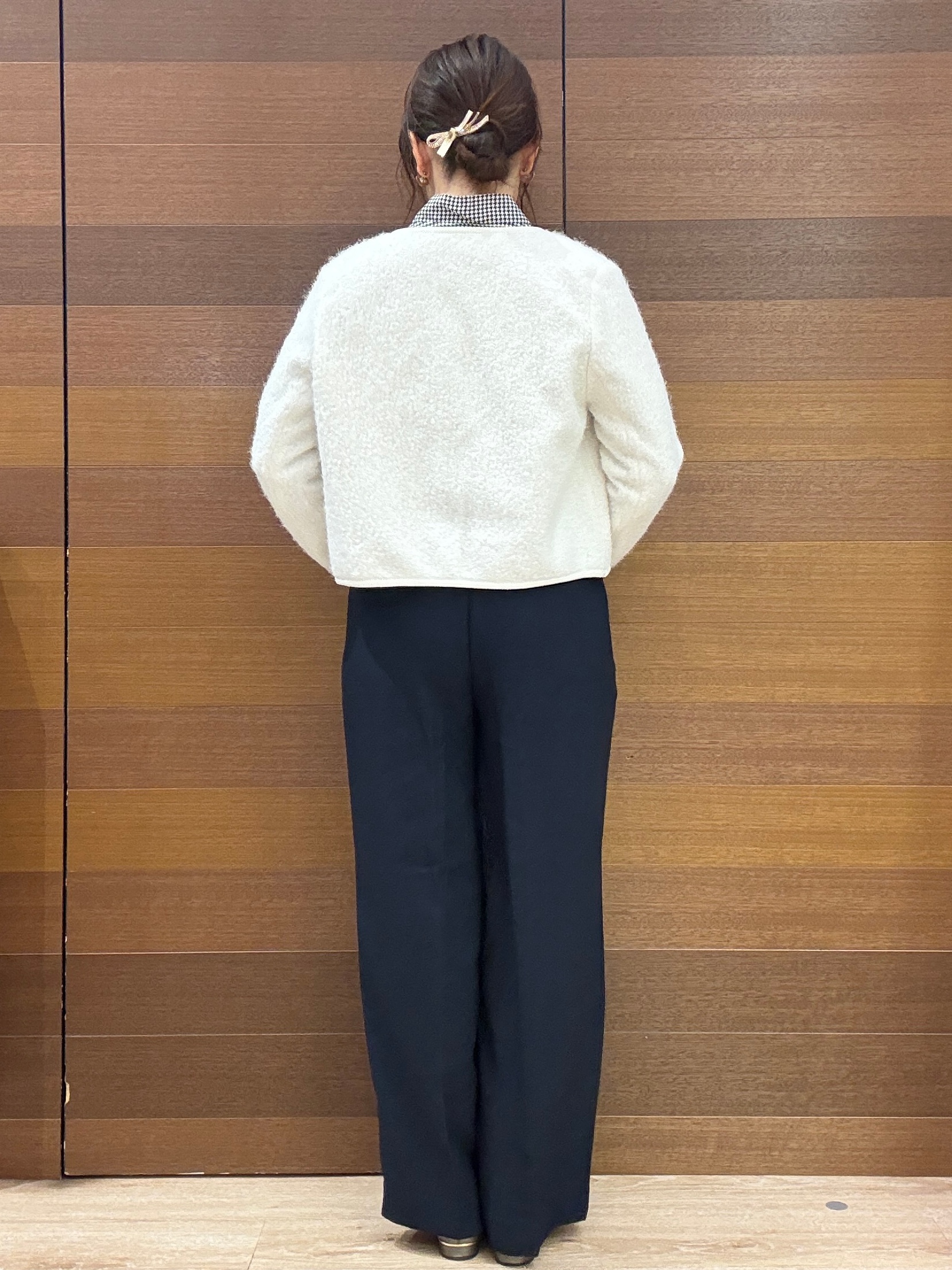 maichiさんの「OPAQUE.CLIP｜【洗濯機OK】ブークレノーカラーショートブルゾン」を使ったコーディネート