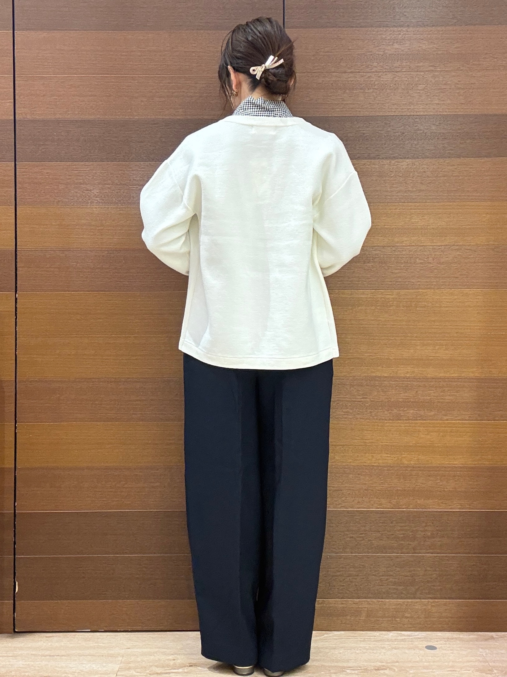 maichiさんの「OPAQUE.CLIP｜【セットアップ可】ノーカラーミドルコーディガン《洗濯機OK》」を使ったコーディネート