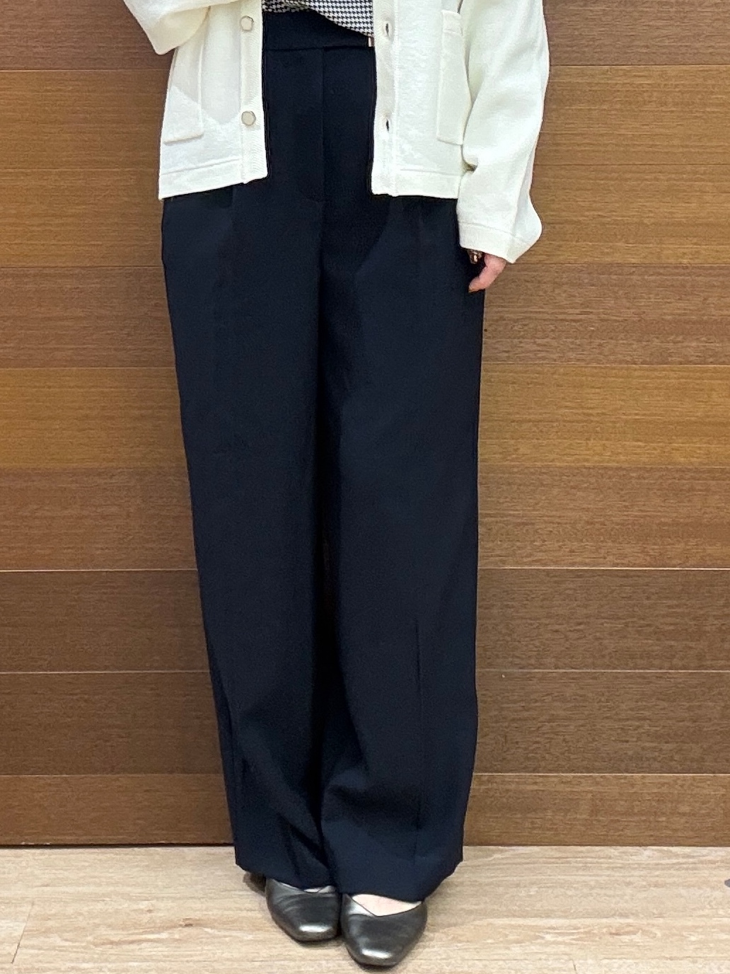 maichiさんの「OPAQUE.CLIP｜【セットアップ可】ノーカラーミドルコーディガン《洗濯機OK》」を使ったコーディネート