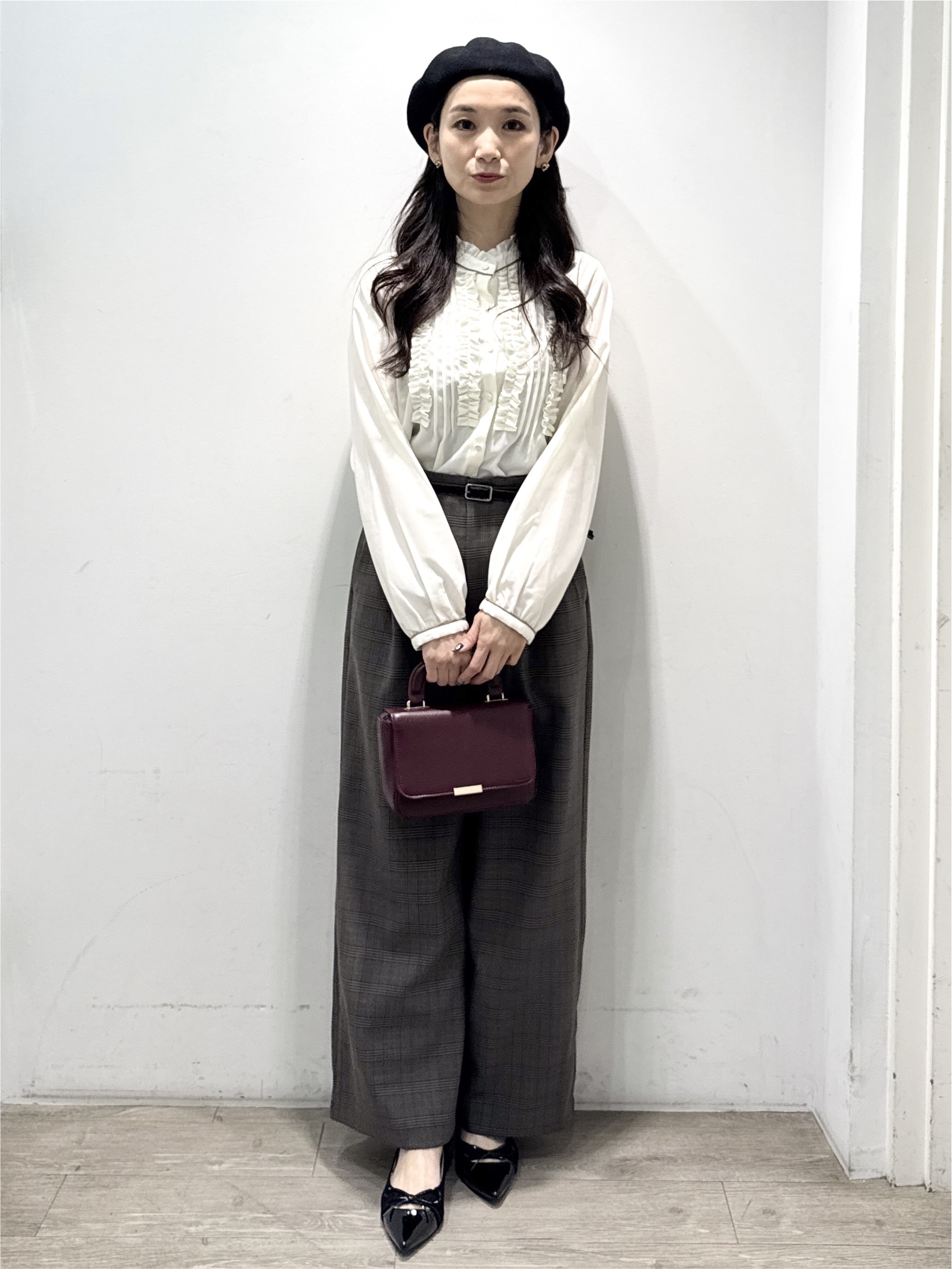yuicciさんの「OPAQUE.CLIP｜【フリル使いが華やか】ピンタック ブラウス」を使ったコーディネート