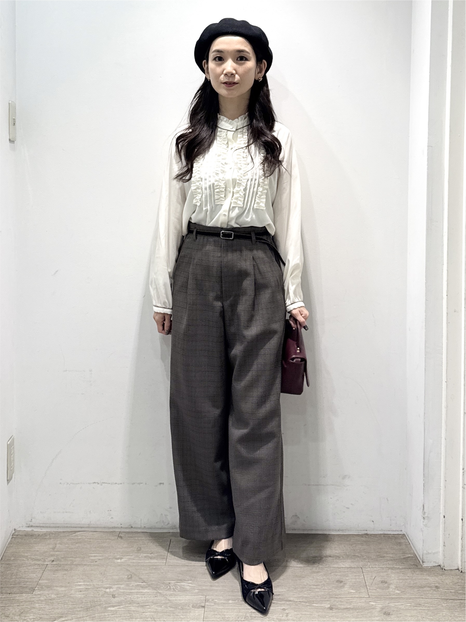 yuicciさんの「OPAQUE.CLIP｜【フリル使いが華やか】ピンタック ブラウス」を使ったコーディネート