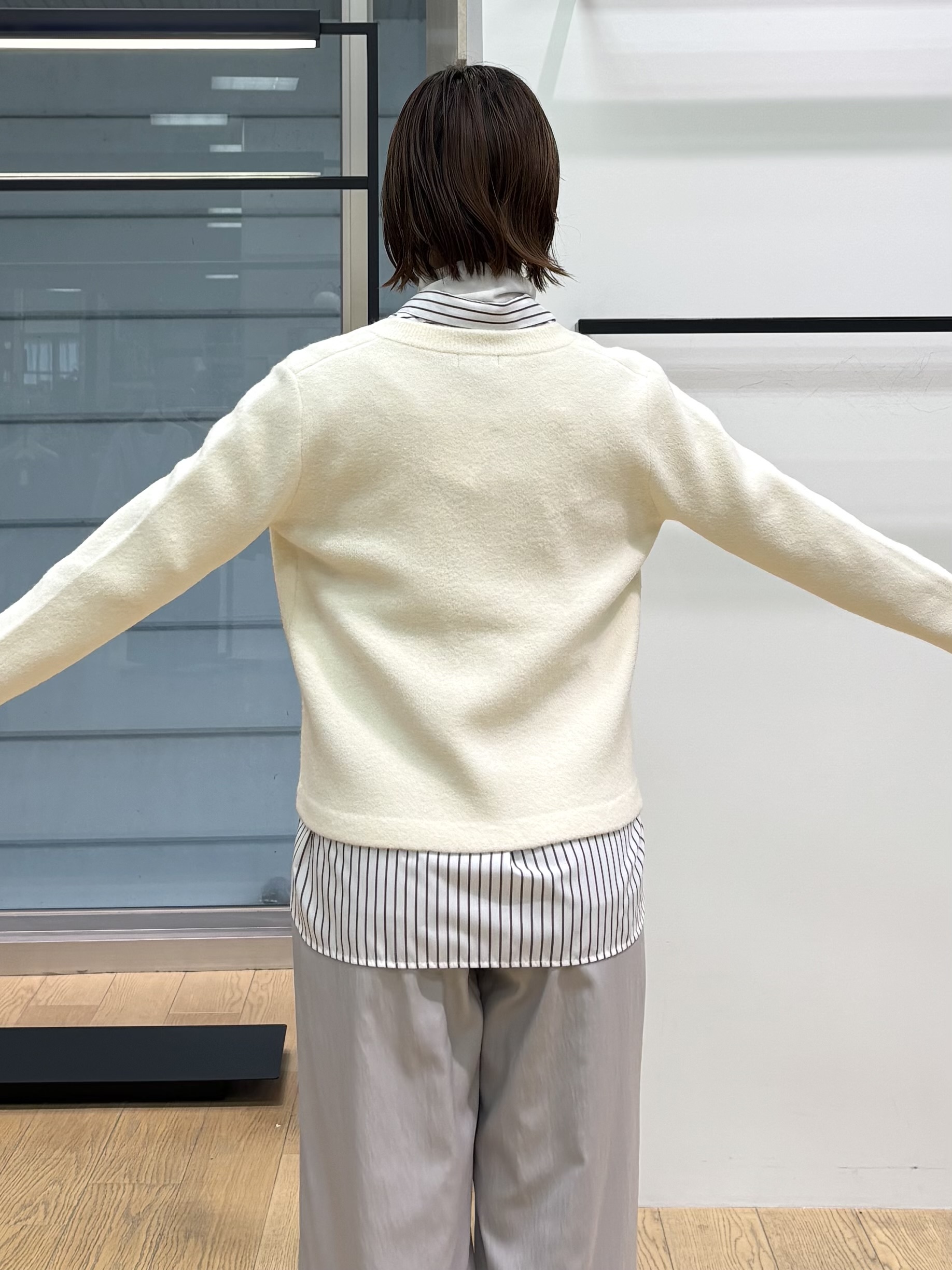asamiさんの「INDIVI｜【2WAY／ストライプ柄】ベーシックシャツ」を使ったコーディネート