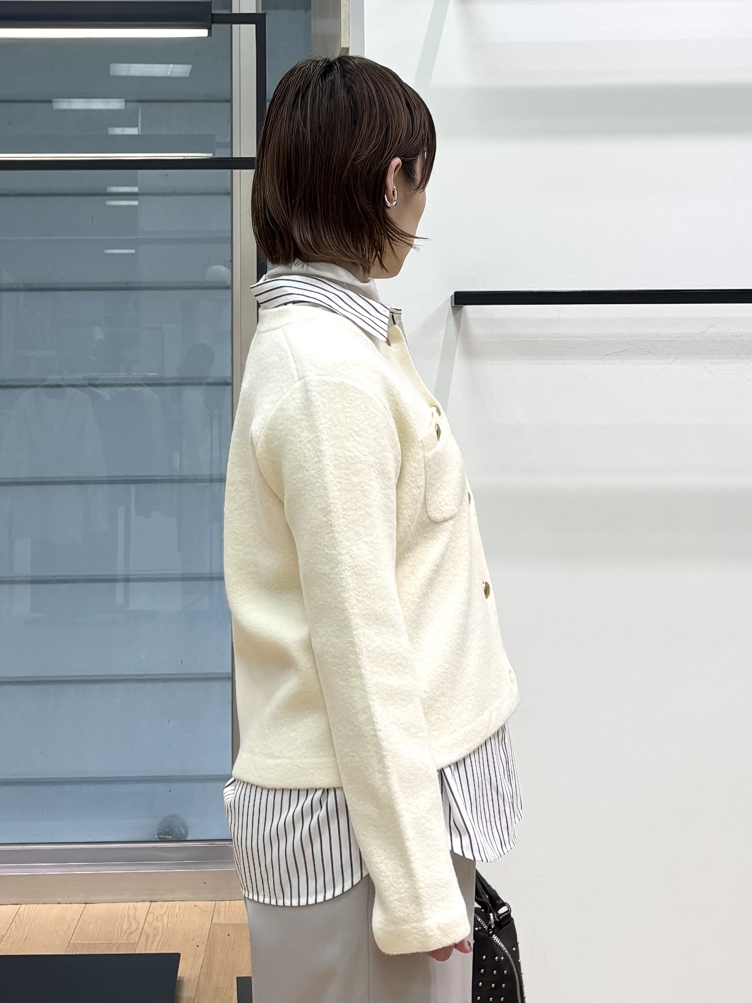 asamiさんの「INDIVI｜【2WAY／ストライプ柄】ベーシックシャツ」を使ったコーディネート