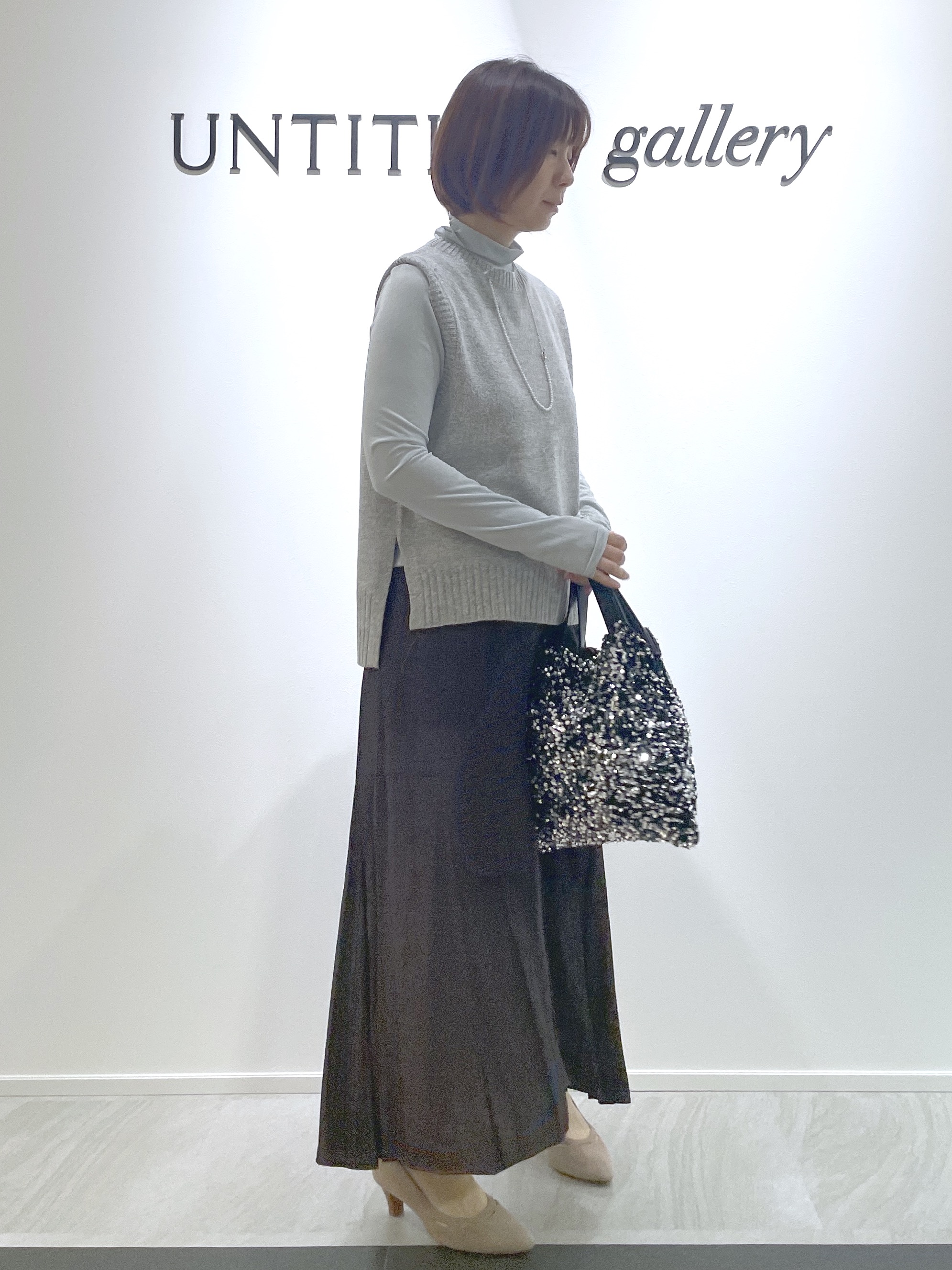 hanaさんの「UNTITLED｜【5色展開/手洗い可】ローシルクウールニットベスト」を使ったコーディネート