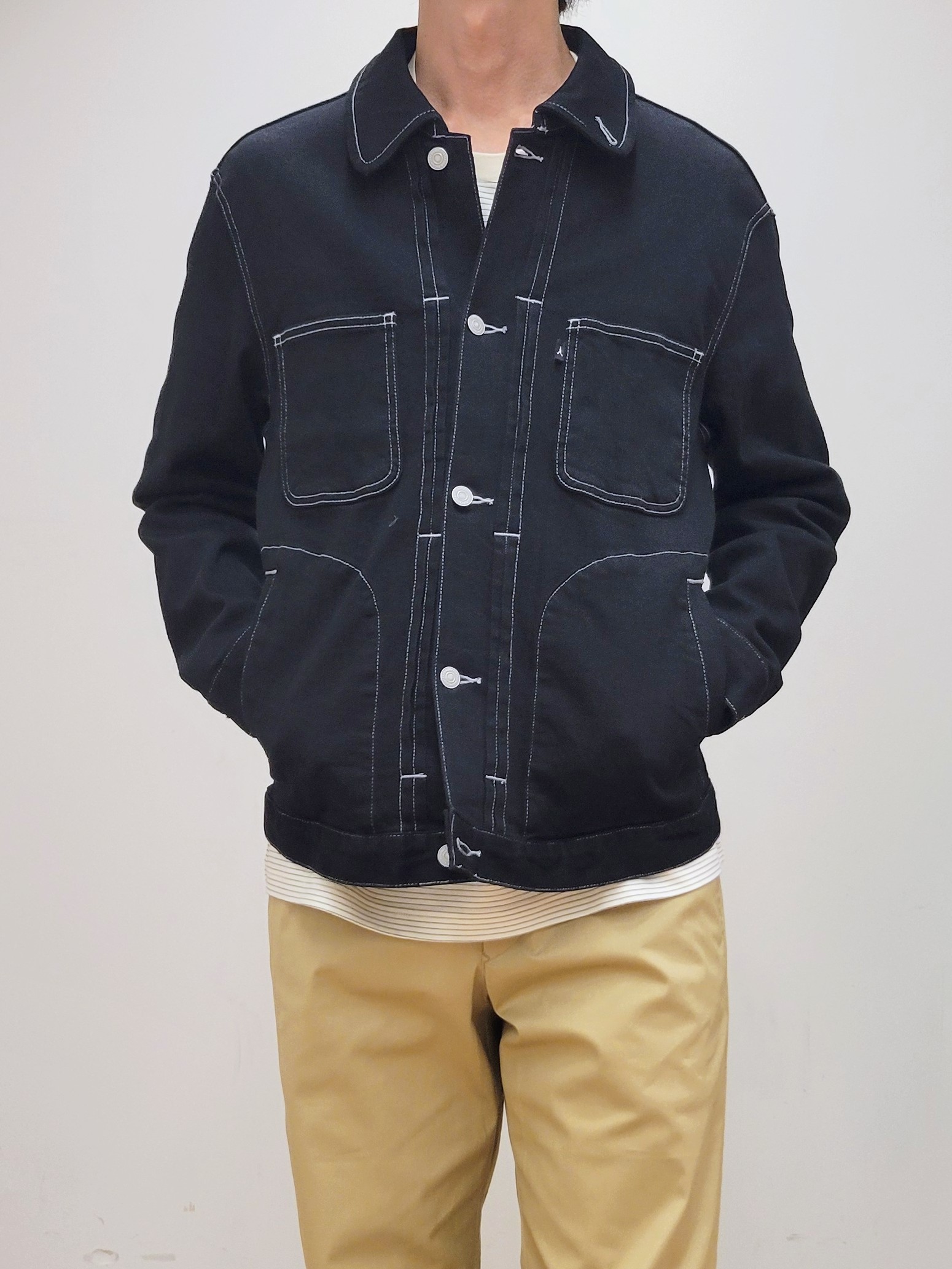 piroyaさんの「TAKEO KIKUCHI｜【BOWLER HAT LABEL】ブラックデニムGジャン」を使ったコーディネート