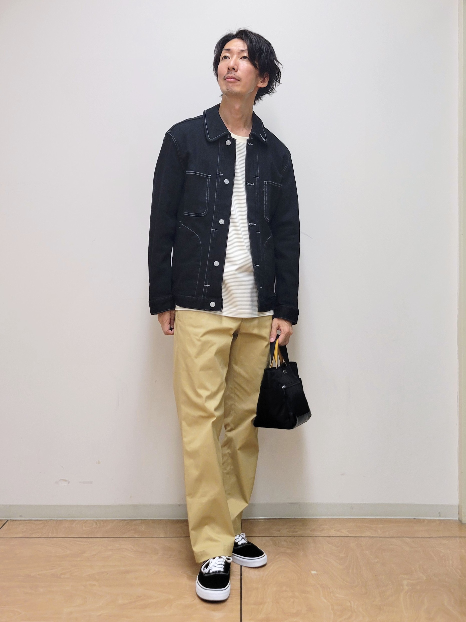 piroyaさんの「TAKEO KIKUCHI｜【BOWLER HAT LABEL】ブラックデニムGジャン」を使ったコーディネート