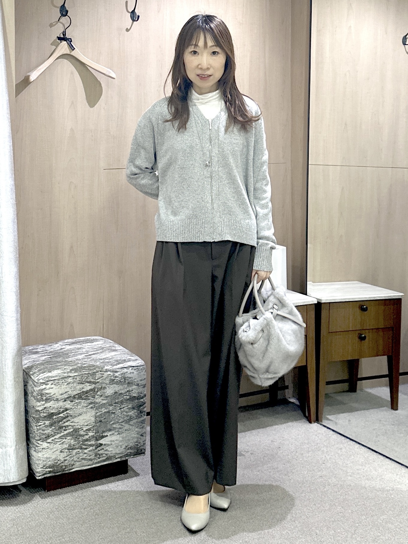 Miwaさんの「UNTITLED｜【店頭人気！】杢調ジップカーディガン」を使ったコーディネート