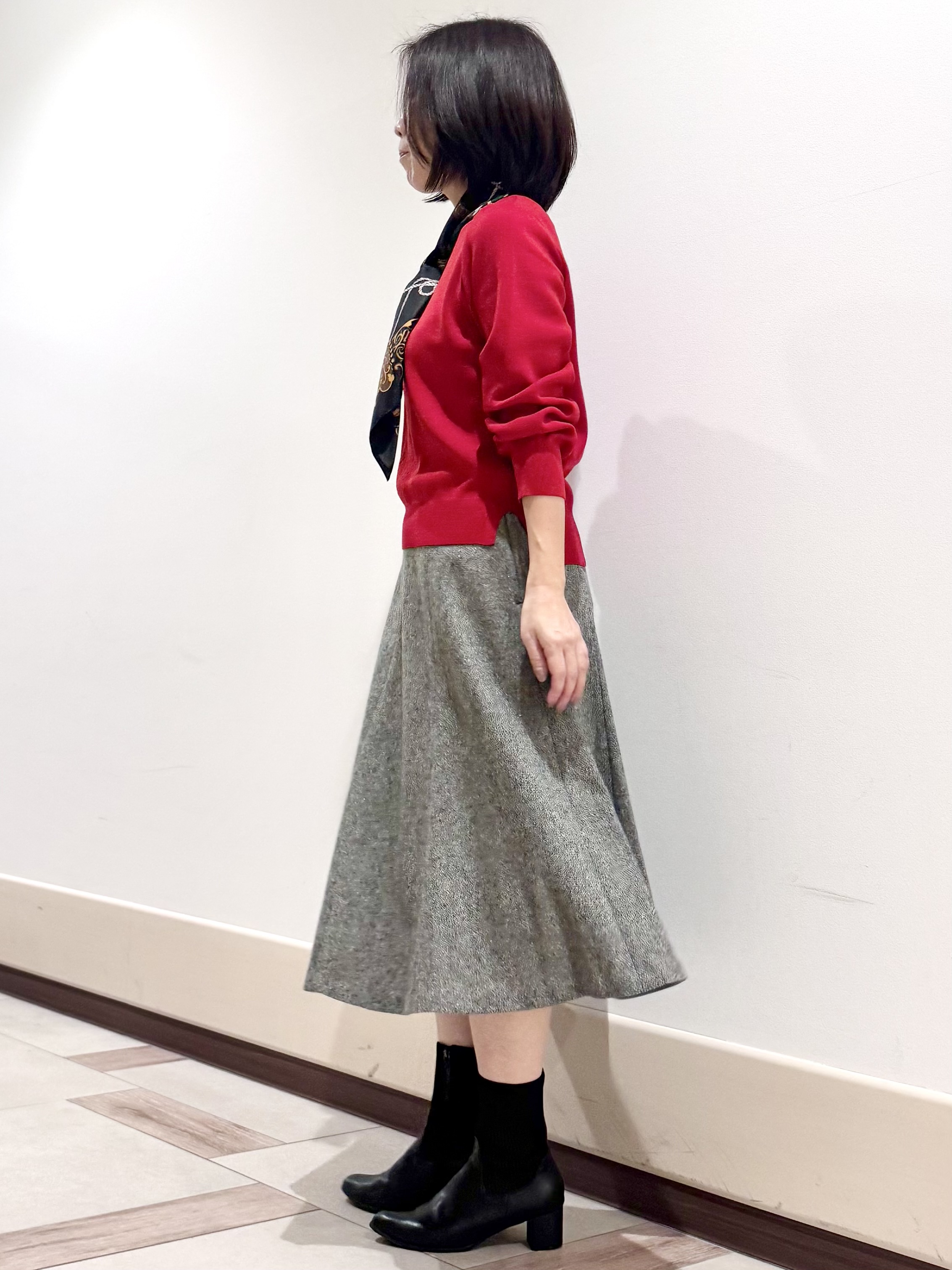 kaeさんの「Reflect｜【マシンウォッシュ】レース風編み柄ニット」を使ったコーディネート