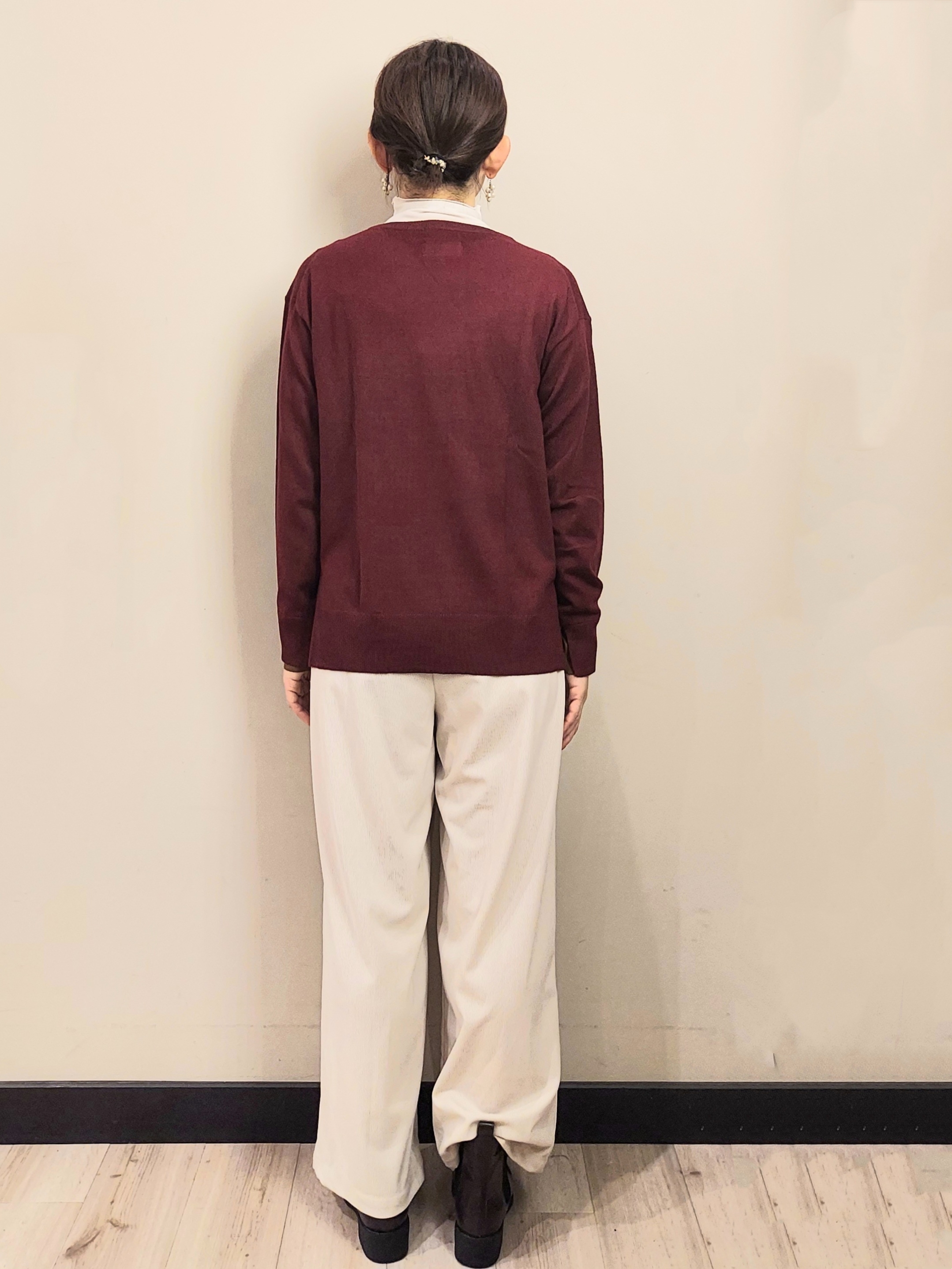 MAKIさんの「index｜ウールライク ノーカラーコート【洗濯機OK】」を使ったコーディネート