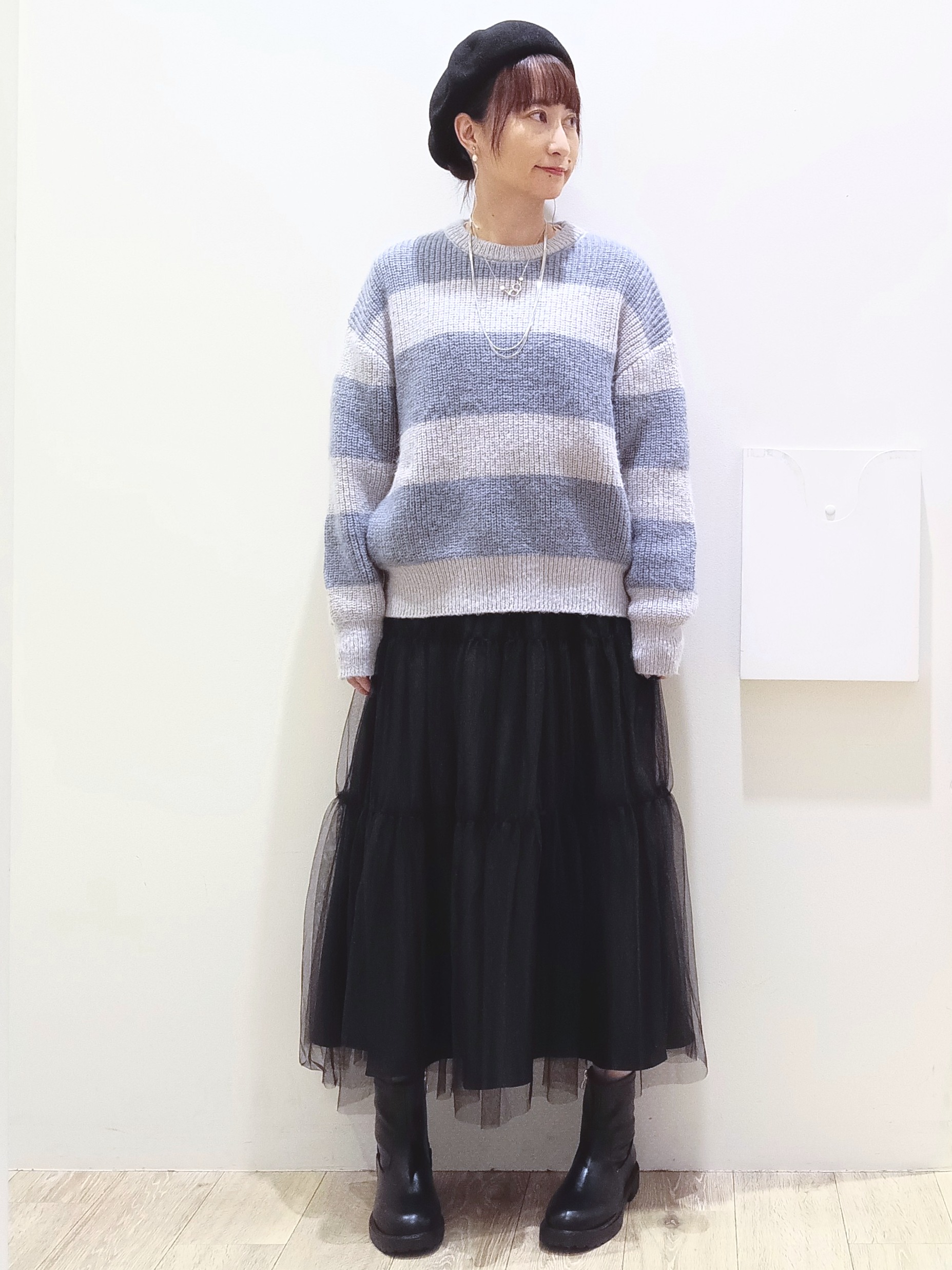 MKさんの「index｜ワイドボーダーニット【洗濯機OK】」を使ったコーディネート