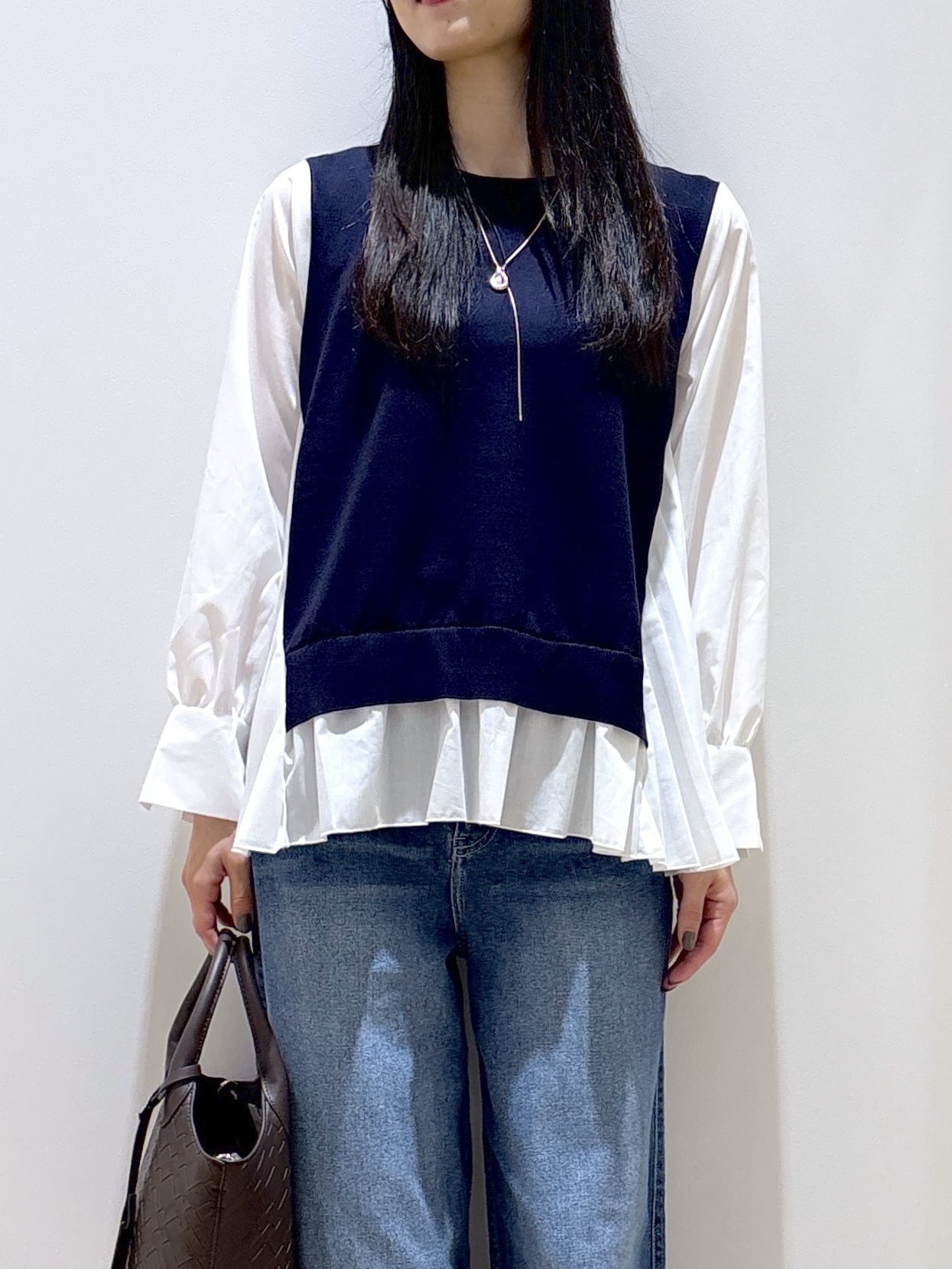 sachikoさんの「OPAQUE.CLIP｜プリーツデザインドッキングニット【洗濯機OK】」を使ったコーディネート