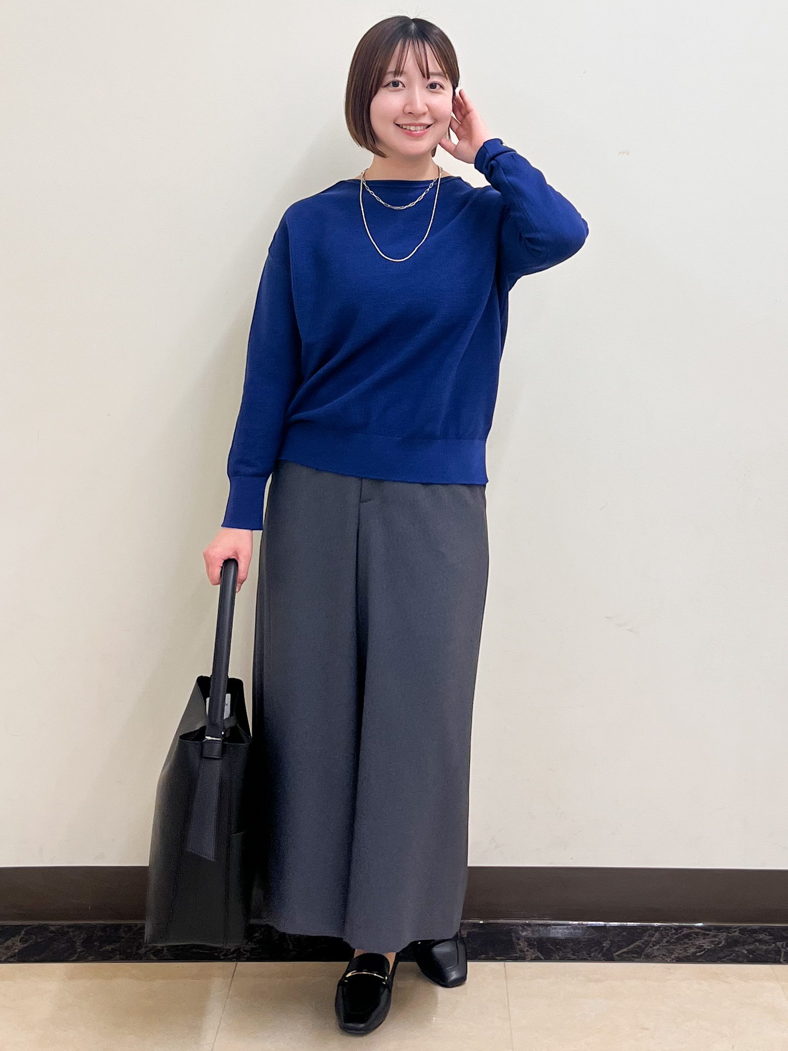 mikikoさんの「Reflect｜ボートネックニットトップス」を使ったコーディネート