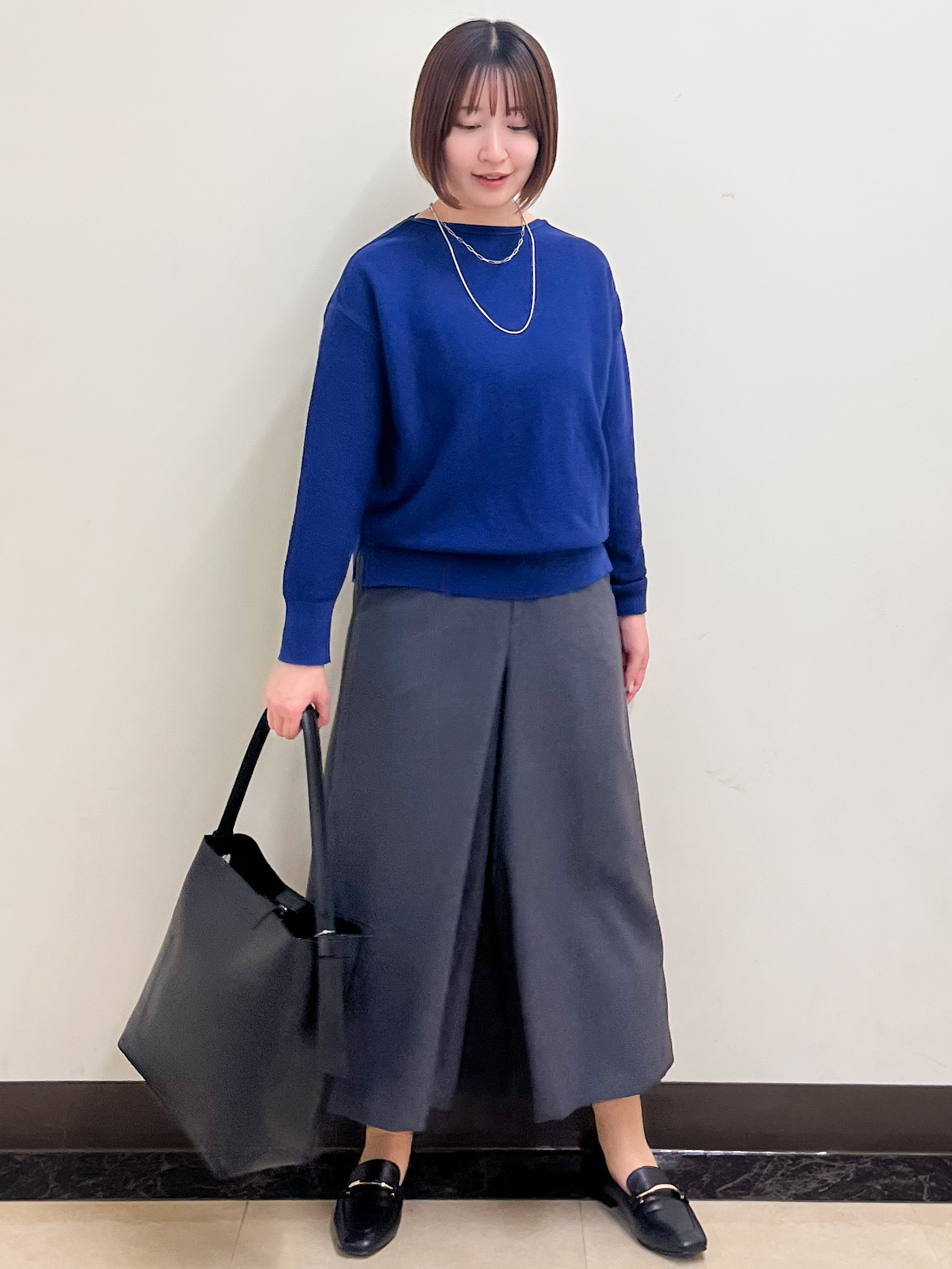 mikikoさんの「Reflect｜ボートネックニットトップス」を使ったコーディネート