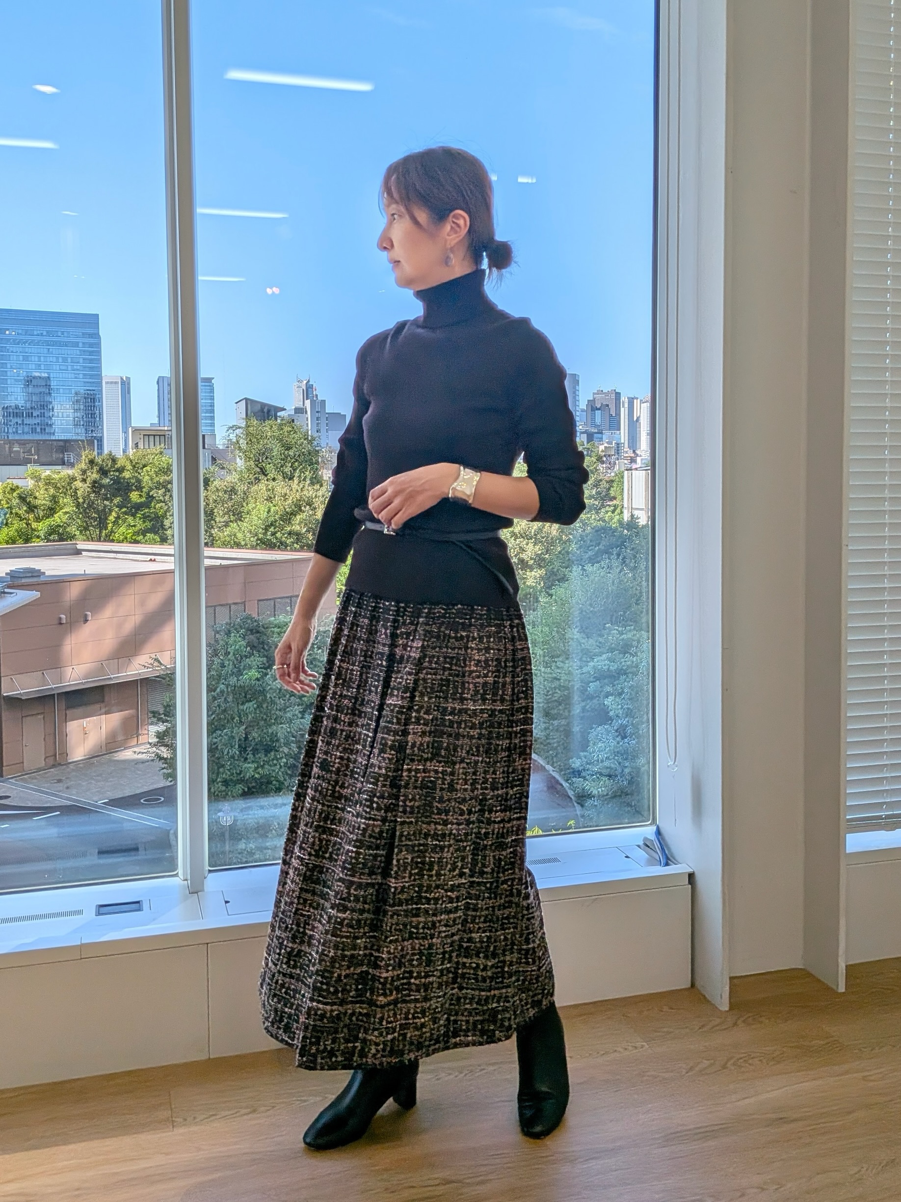 KAYOさんの「UNTITLED｜【日本製／本革】スクエアバックルナローベルト」を使ったコーディネート