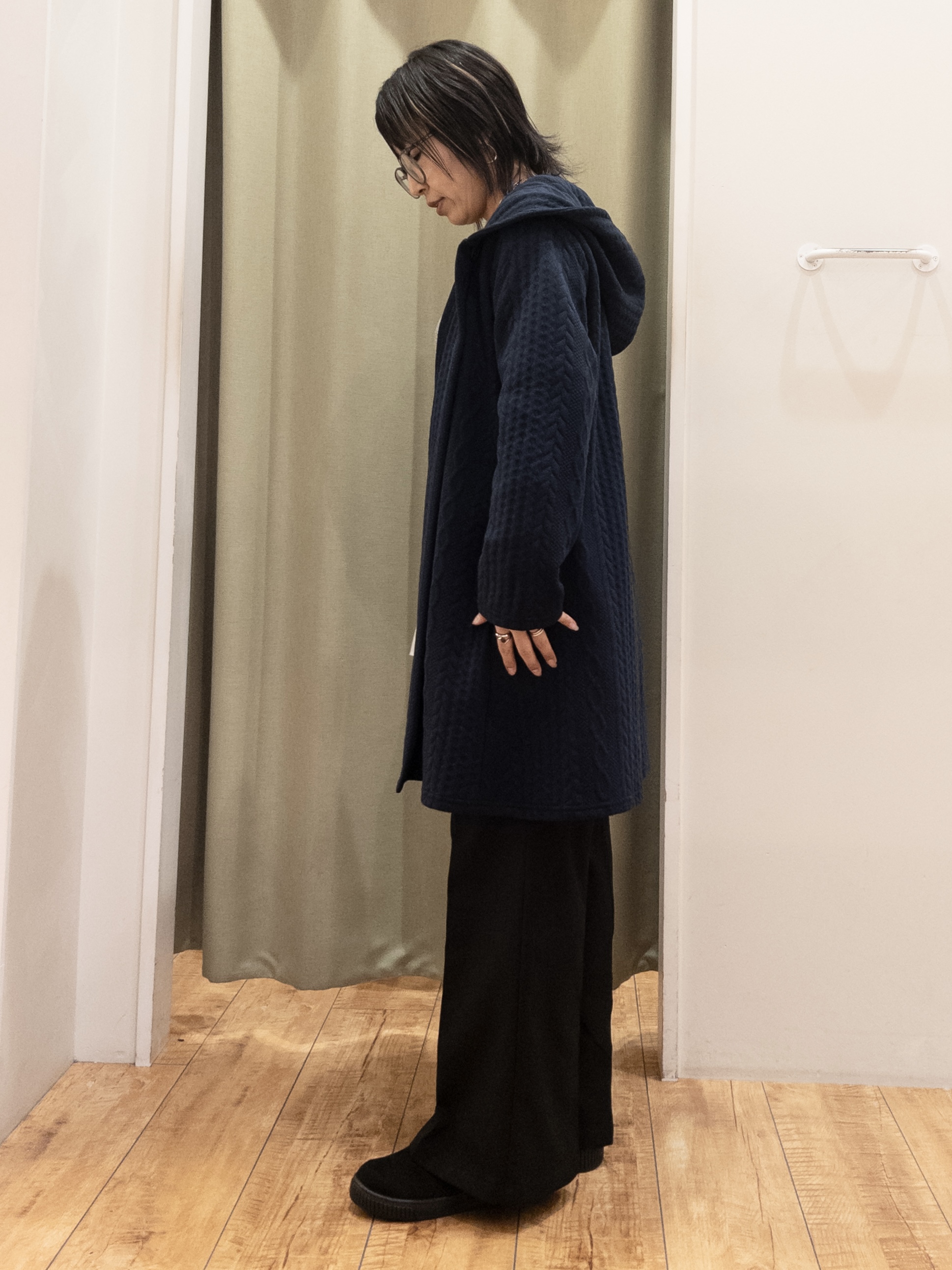 Kawa-sanさんの「SHOO･LA･RUE｜【S-LL/ゆるシルエット】体型カバーしながらスマートに魅せる ラインジャカードコーディガン」を使ったコーディネート