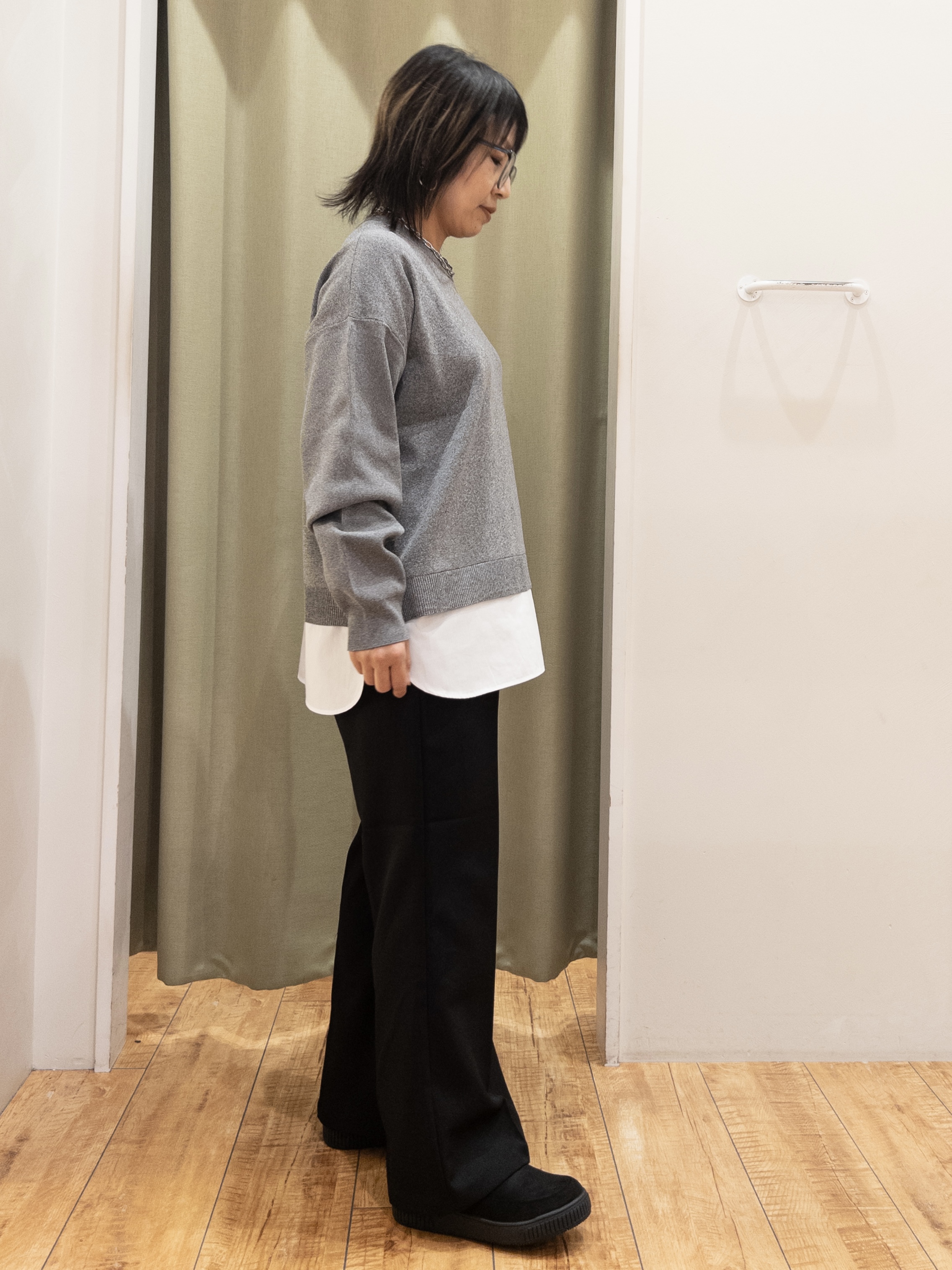 Kawa-sanさんの「SHOO･LA･RUE｜【S-LL/ゆるシルエット】体型カバーしながらスマートに魅せる ラインジャカードコーディガン」を使ったコーディネート