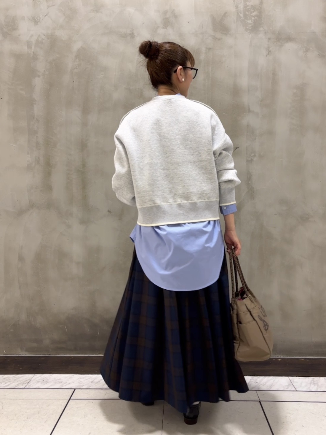 Yasucoさんの「Dessin｜【2WAY/洗濯機OK/XS-L】配色リバーシブル コットンジャカード クルーネックニット」を使ったコーディネート