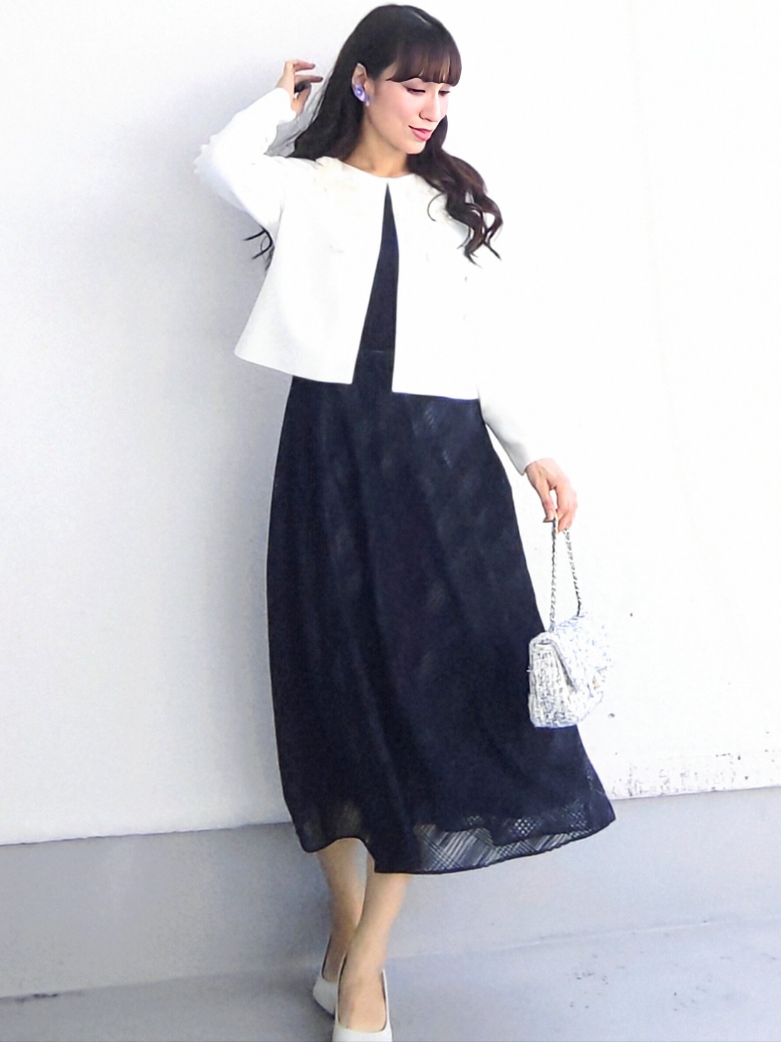 keinaさんの「SunaUna｜【手洗い可】花モチーフカーディガン」を使ったコーディネート