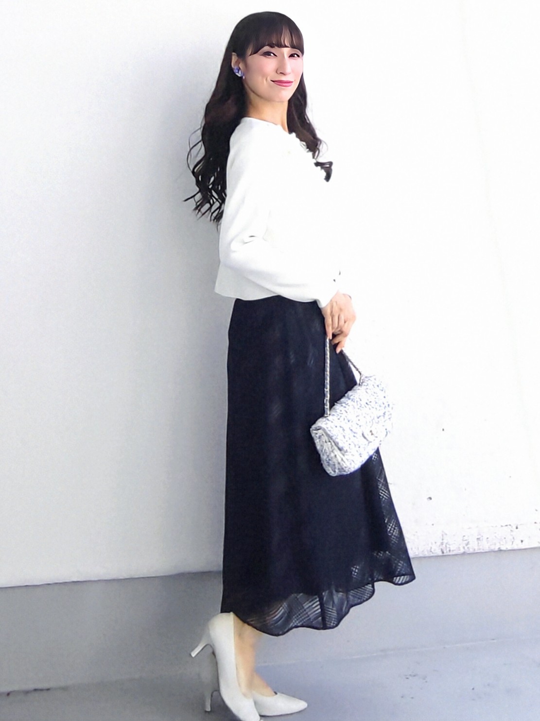 keinaさんの「SunaUna｜【手洗い可】花モチーフカーディガン」を使ったコーディネート